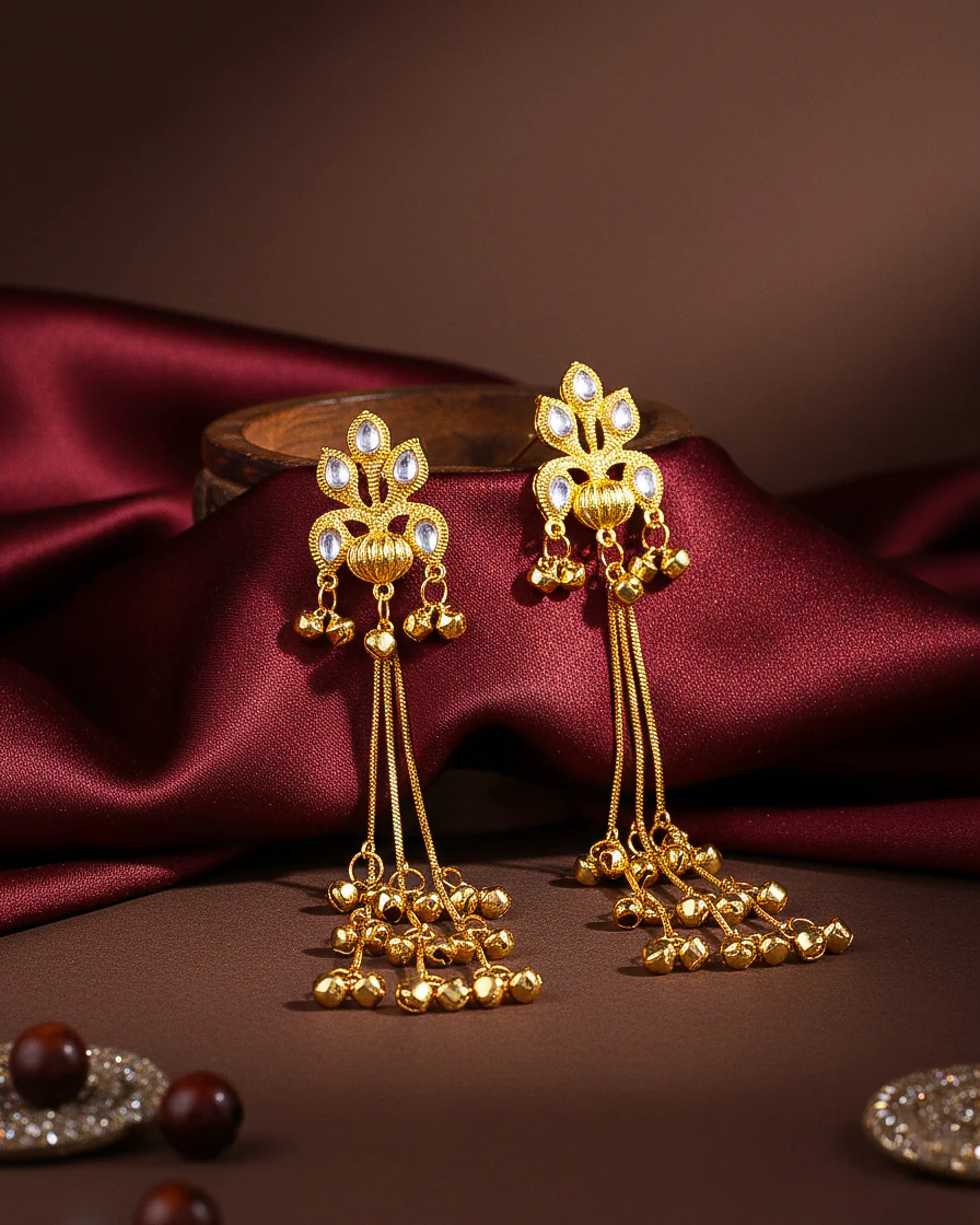 Aayodhi Oxidised Earring - Gold - Image 3