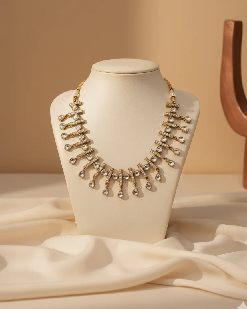 Adhira Indo Western Necklace With Earrings - Image 5