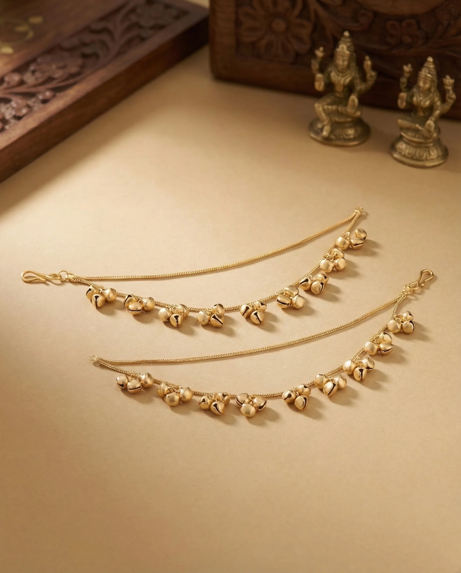 Advay Brass Ghunghroo Kaan Chain Pair - Image 2