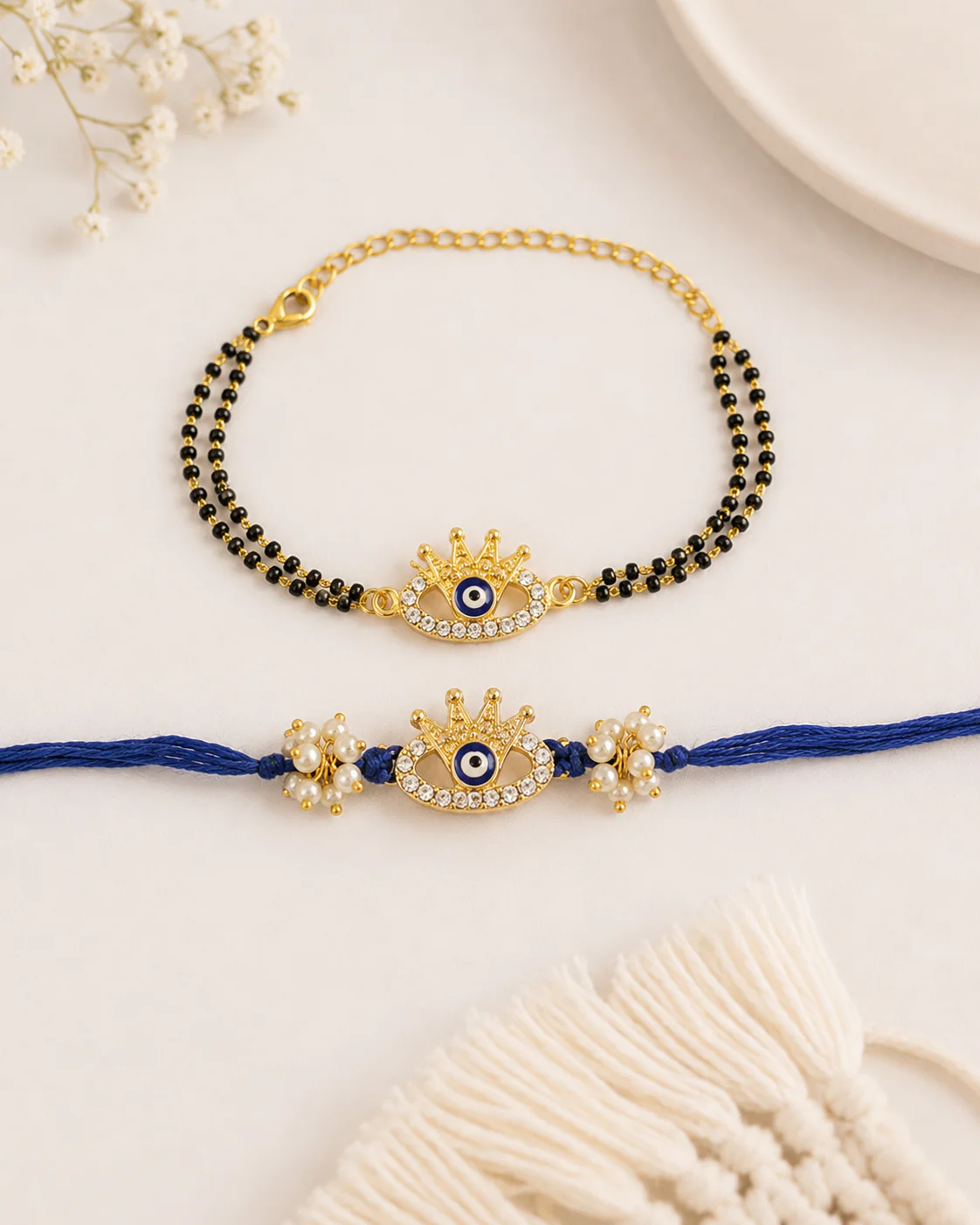 Amay Bhaiya Bhabhi Rakhi Bracelet Set | Tilak Set Included - Image 3