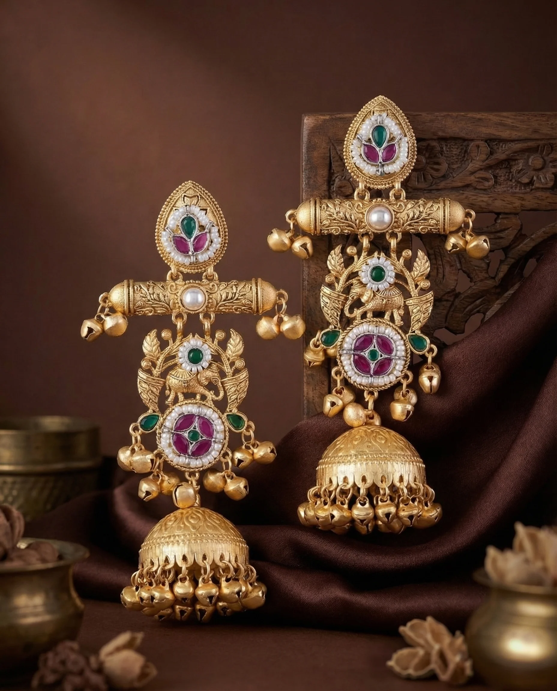 Aneesh Premium Kashmiri Brass Lookalike Earring - Image 2