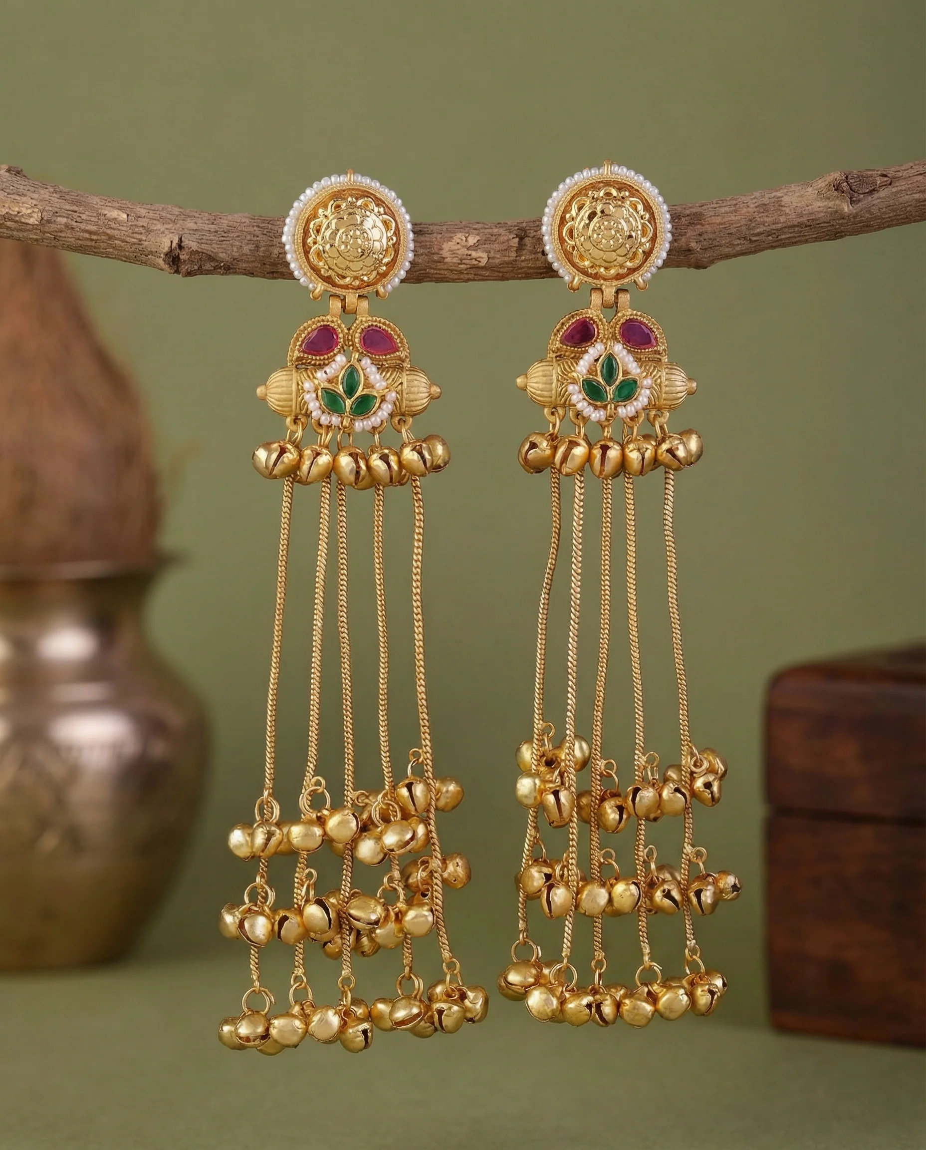 Ariba Premium Kashmiri Brass Lookalike Earring - Image 2
