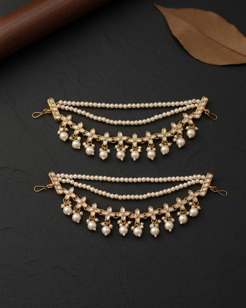 Ariva Kundan Kaan Chain Pair - Image 3