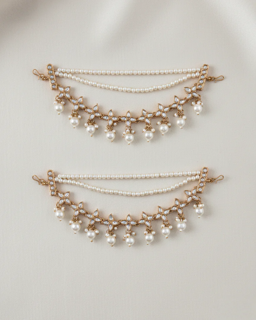 Ariva Kundan Kaan Chain Pair - Image 4