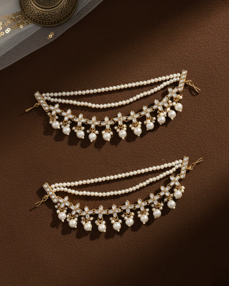 Ariva Kundan Kaan Chain Pair - Image 5