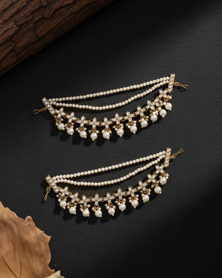 Ariva Kundan Kaan Chain Pair - Image 6