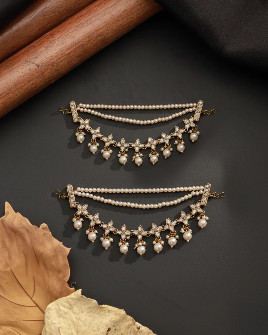 Ariva Kundan Kaan Chain Pair - Image 7