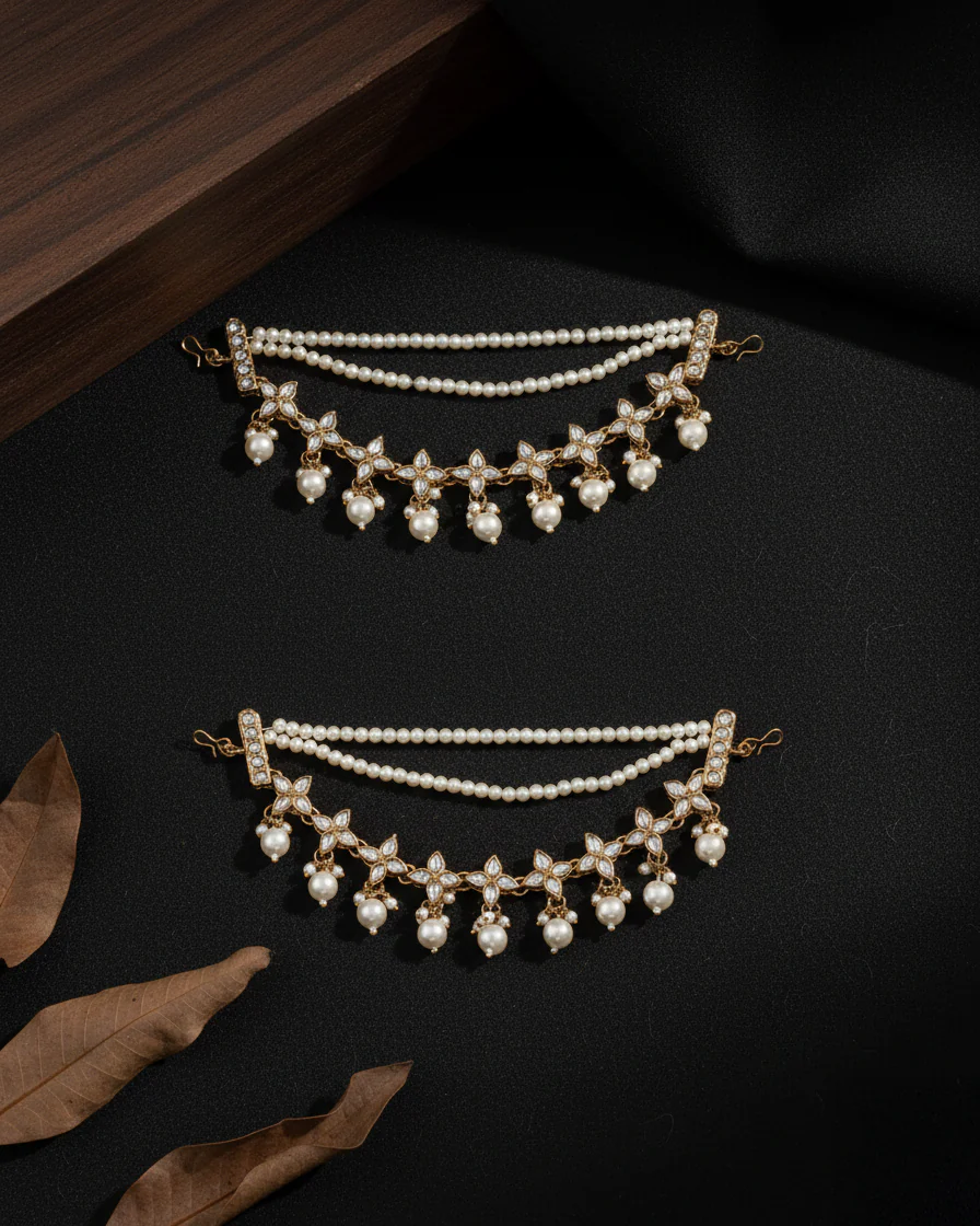Ariva Kundan Kaan Chain Pair - Image 8