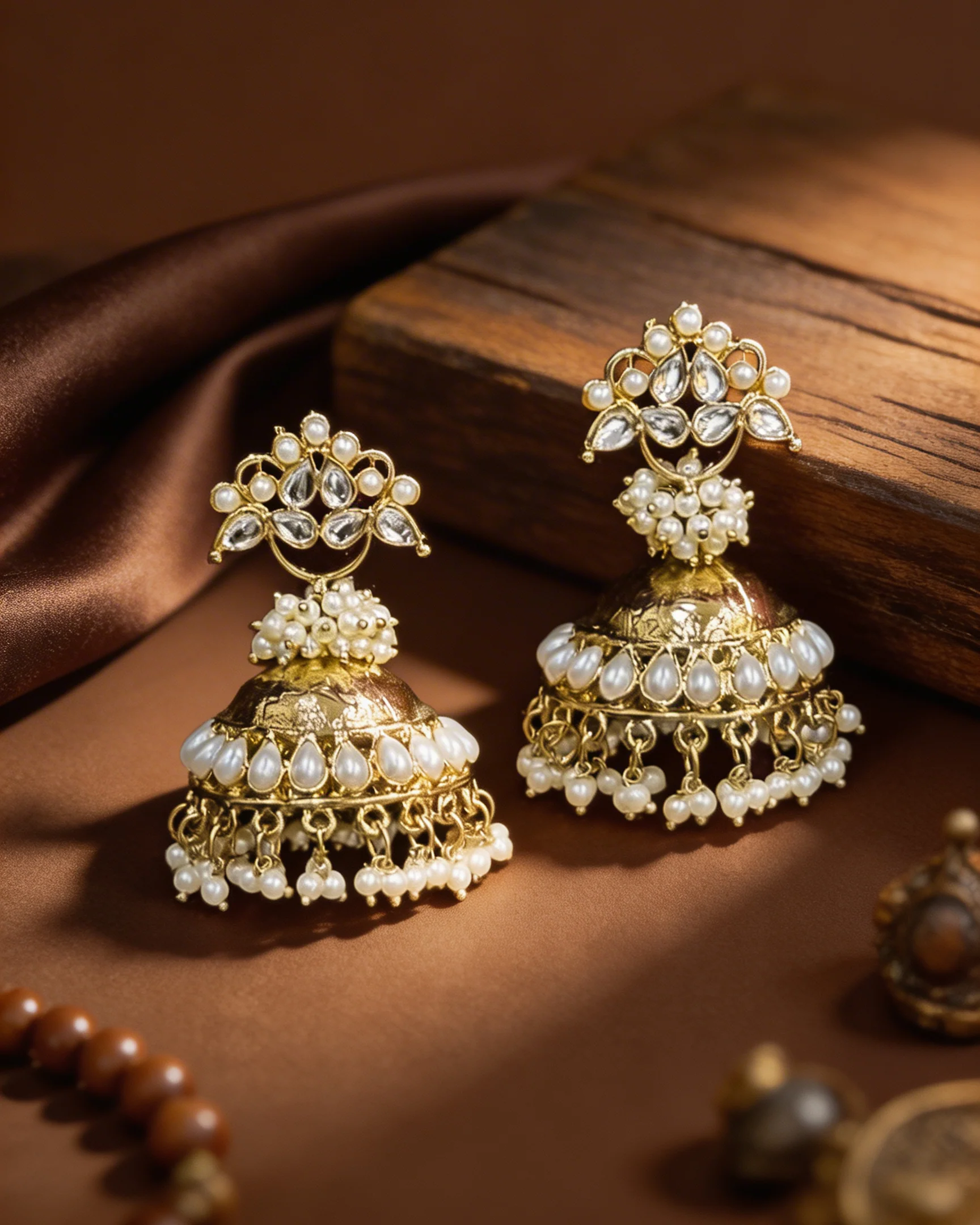 Aziza Bollywood Inspired Premium Jhumki Earring - Image 4