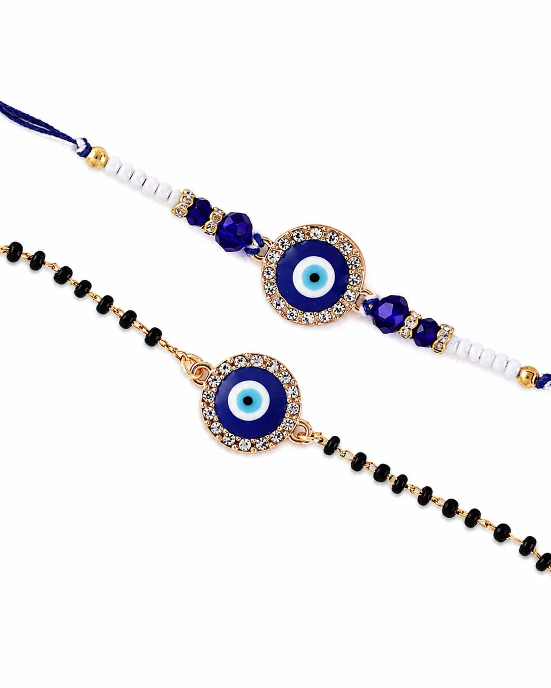 Anjan Bhaiya Bhabhi Evil Eye Rakhi Mangalsutra with Tilak Set and Card - Image 3