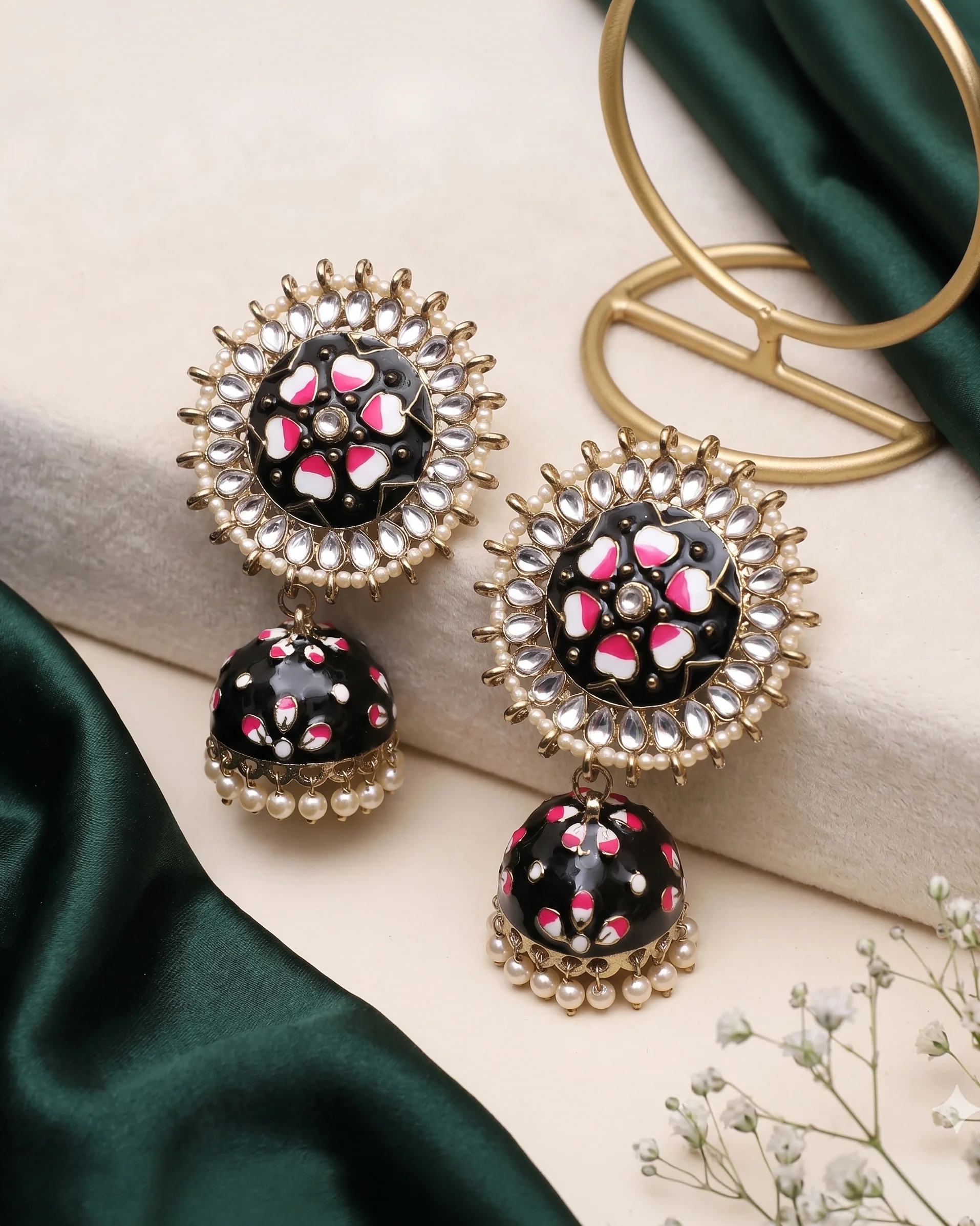 Black Anvesha Jhumka - Image 3
