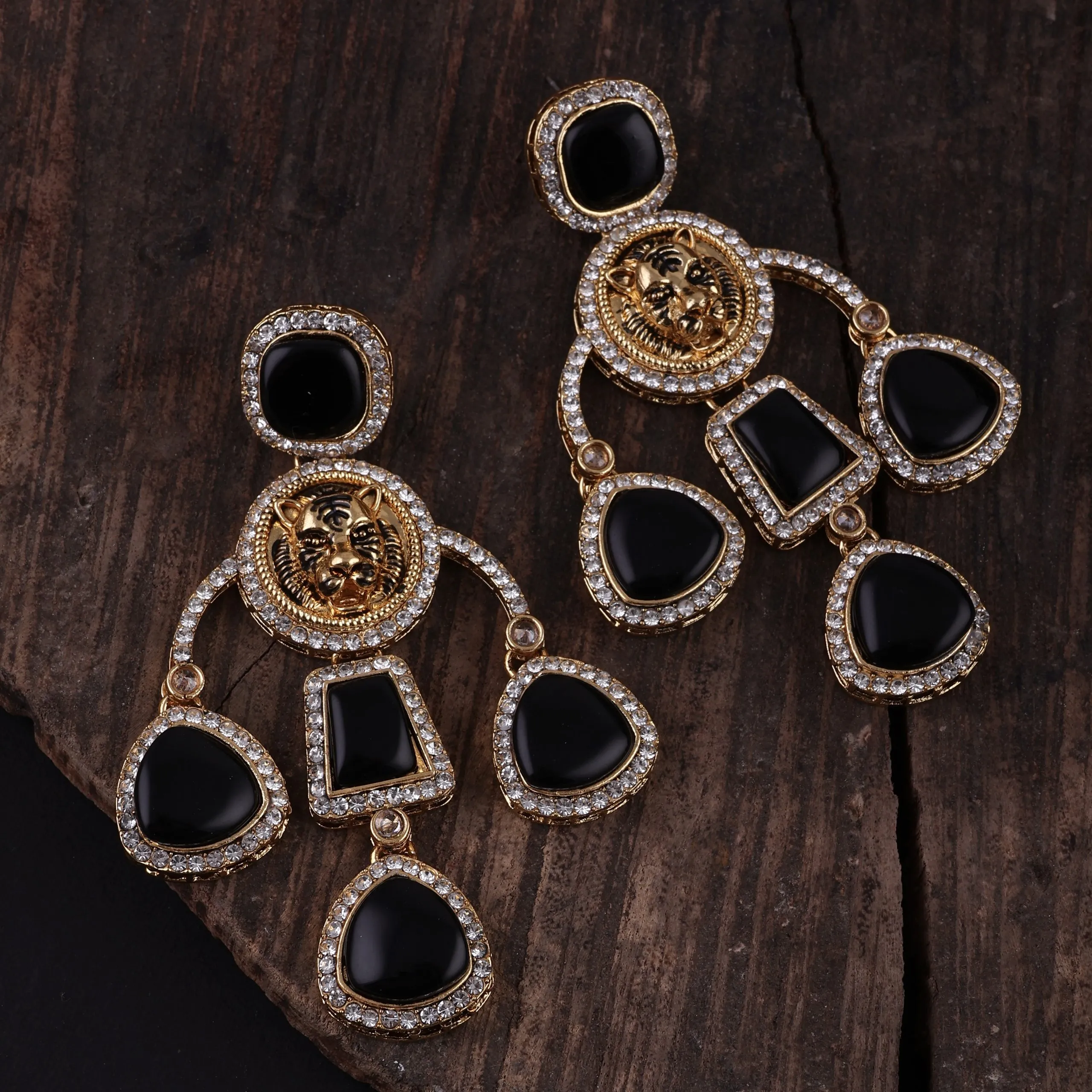 Anaya Black Sabya Designer Earring - Image 3