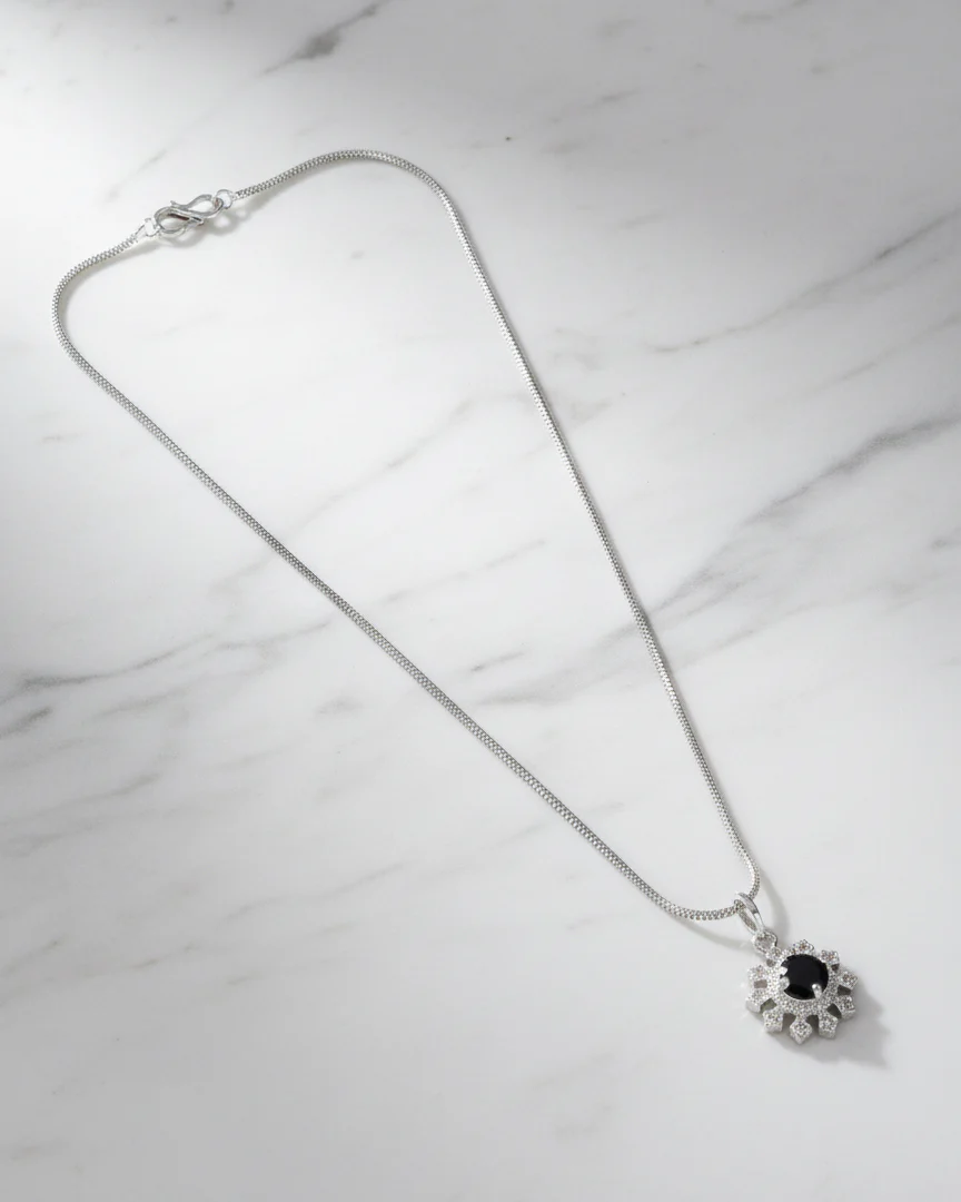 Black Zeliana AD Pendant Necklace - Image 3