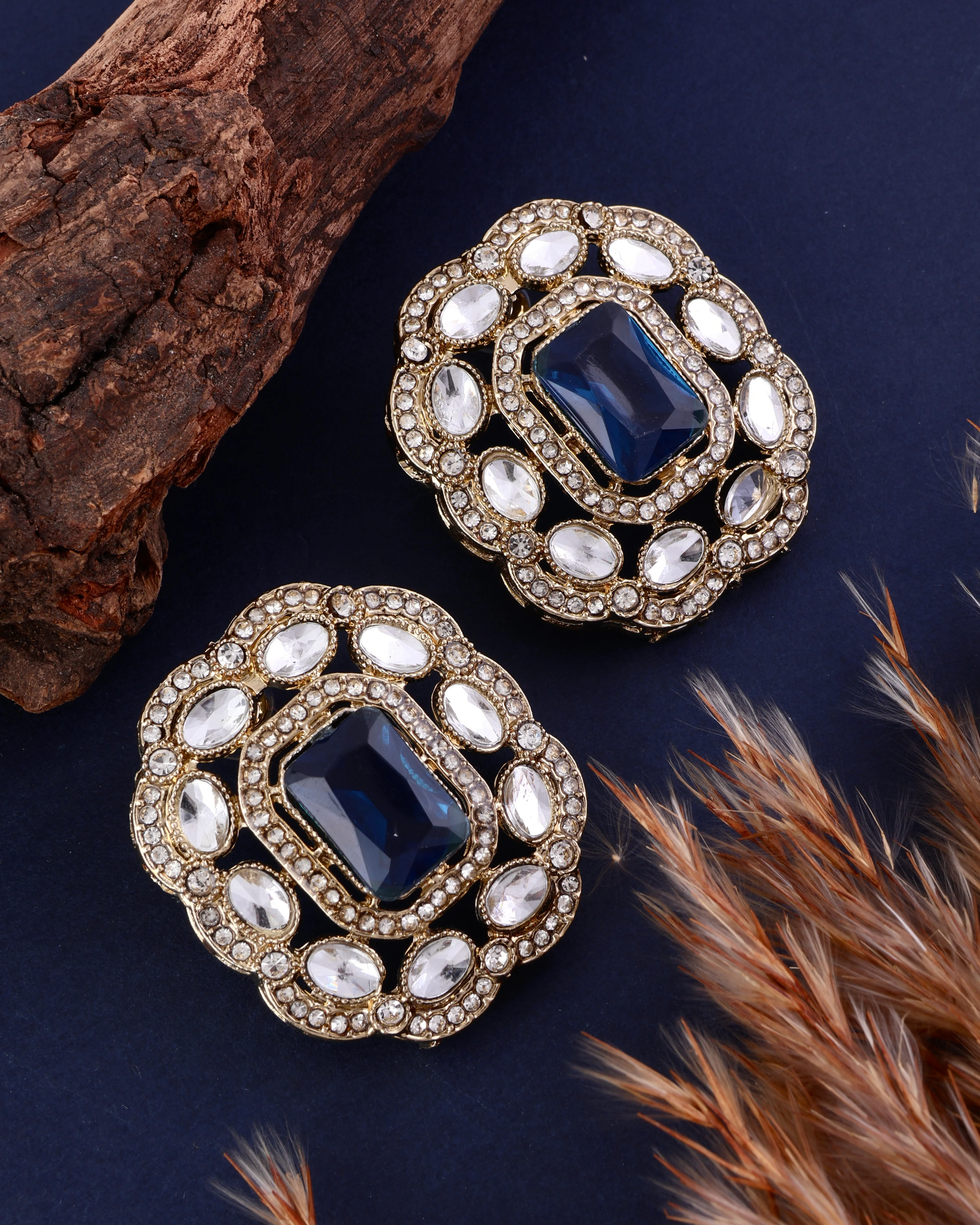 Blue Gunveen Choker Necklace Earring - Image 3