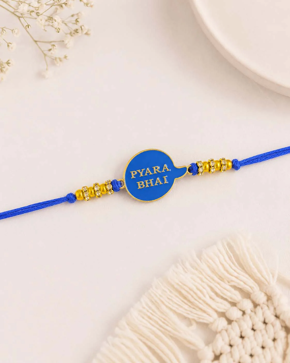 Blue Pyara Bhai Rakhi for Brother | Tilak Set Included - Image 2