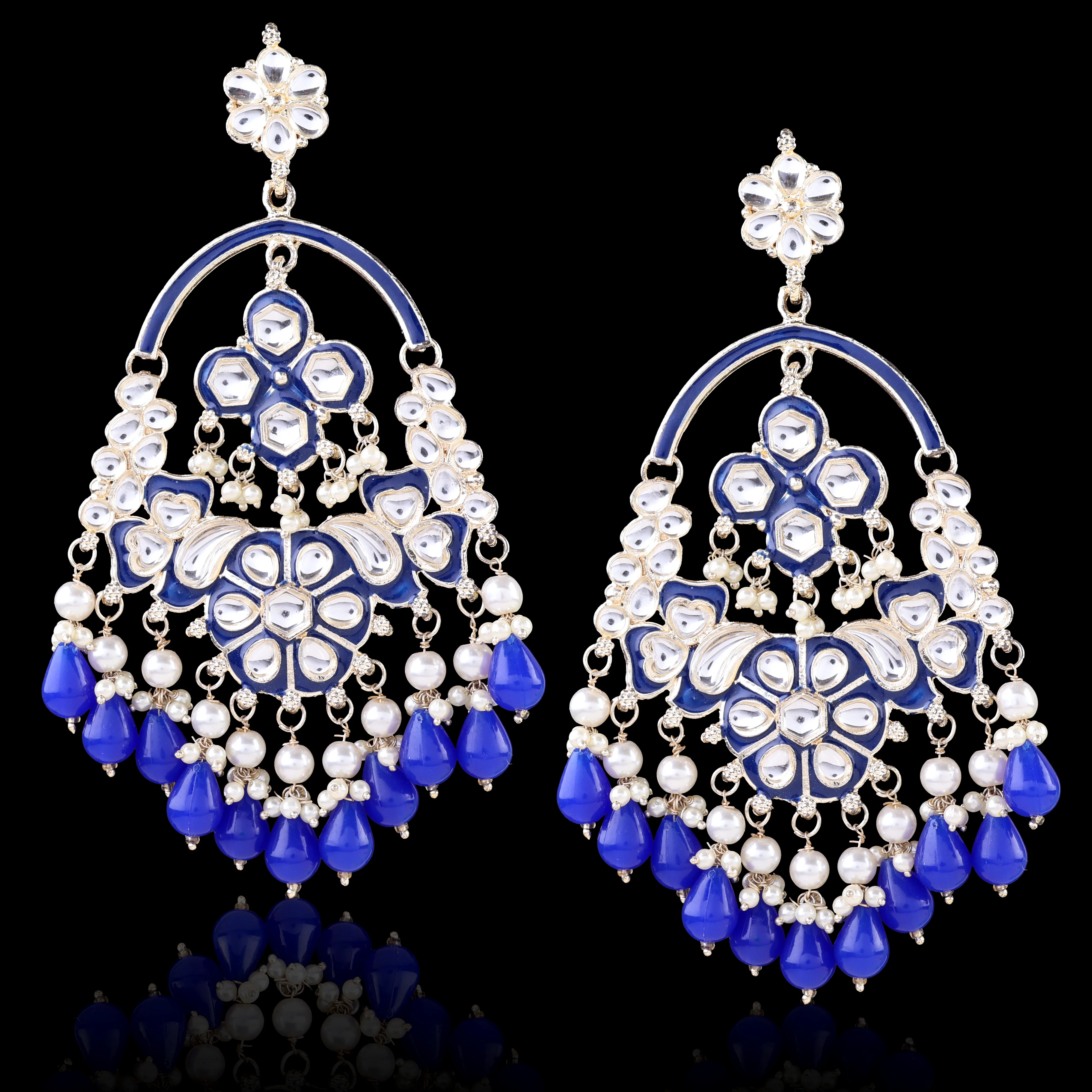 Blue Rajvee Meena Chandbali - Image 5