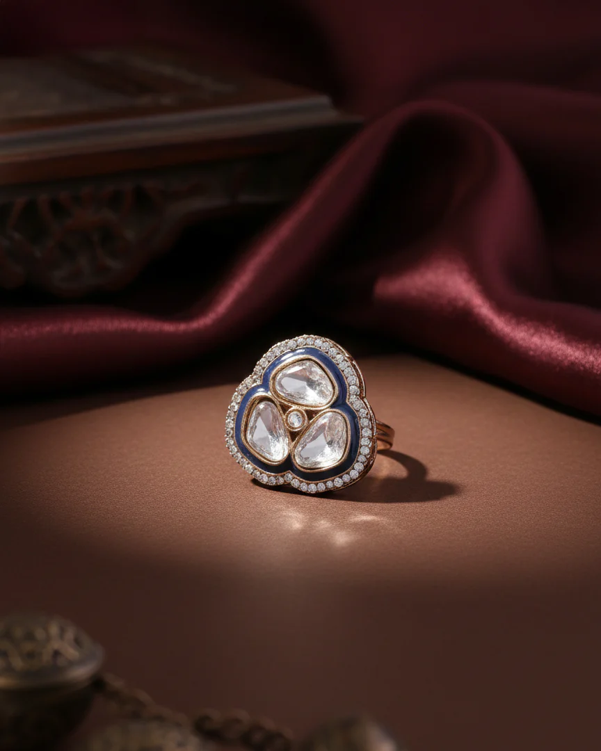 Blue Suryansh Meenakari Ring - Image 3