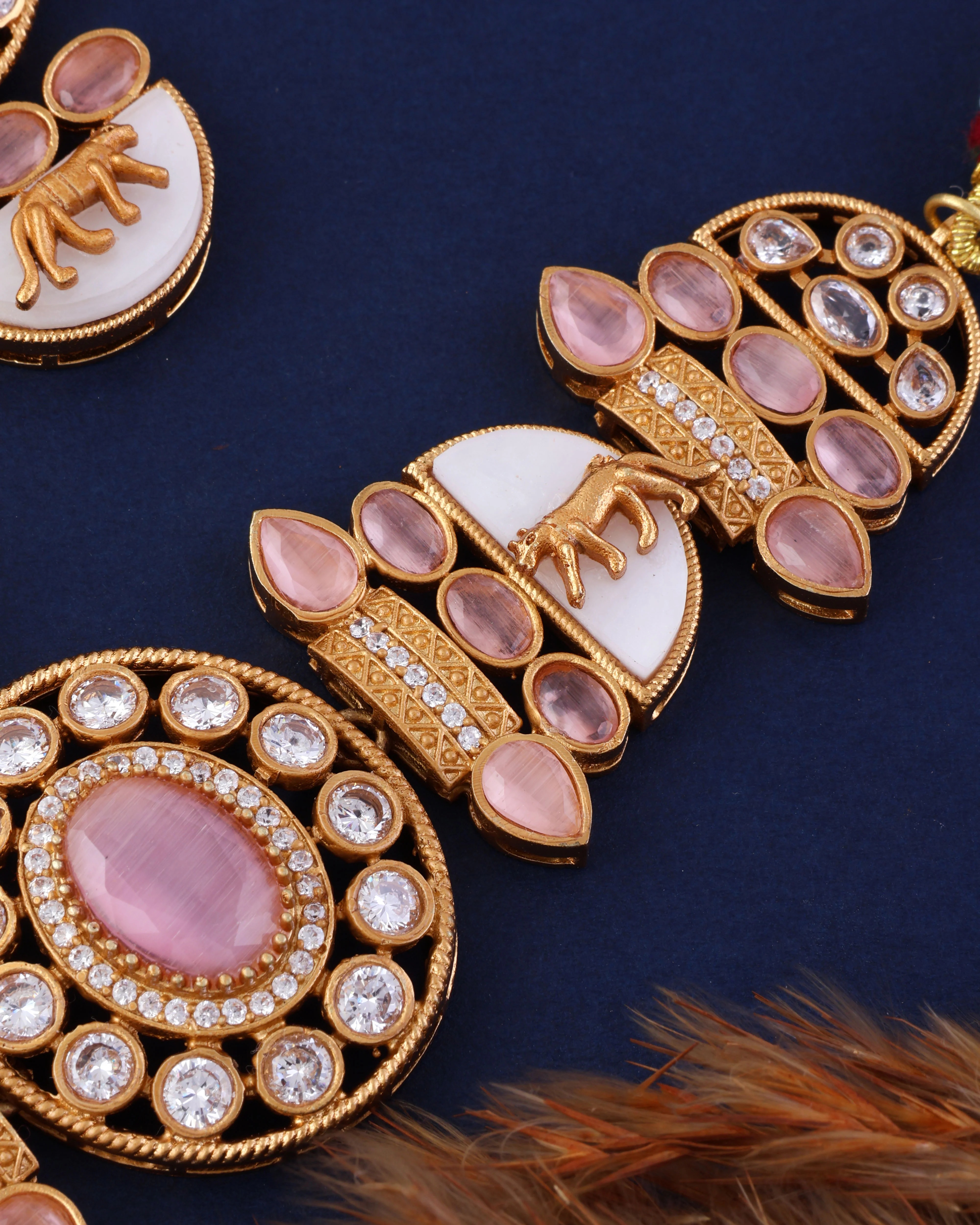 Blush Aishani Premium Sabya Inspired Necklace with Earring - Image 2