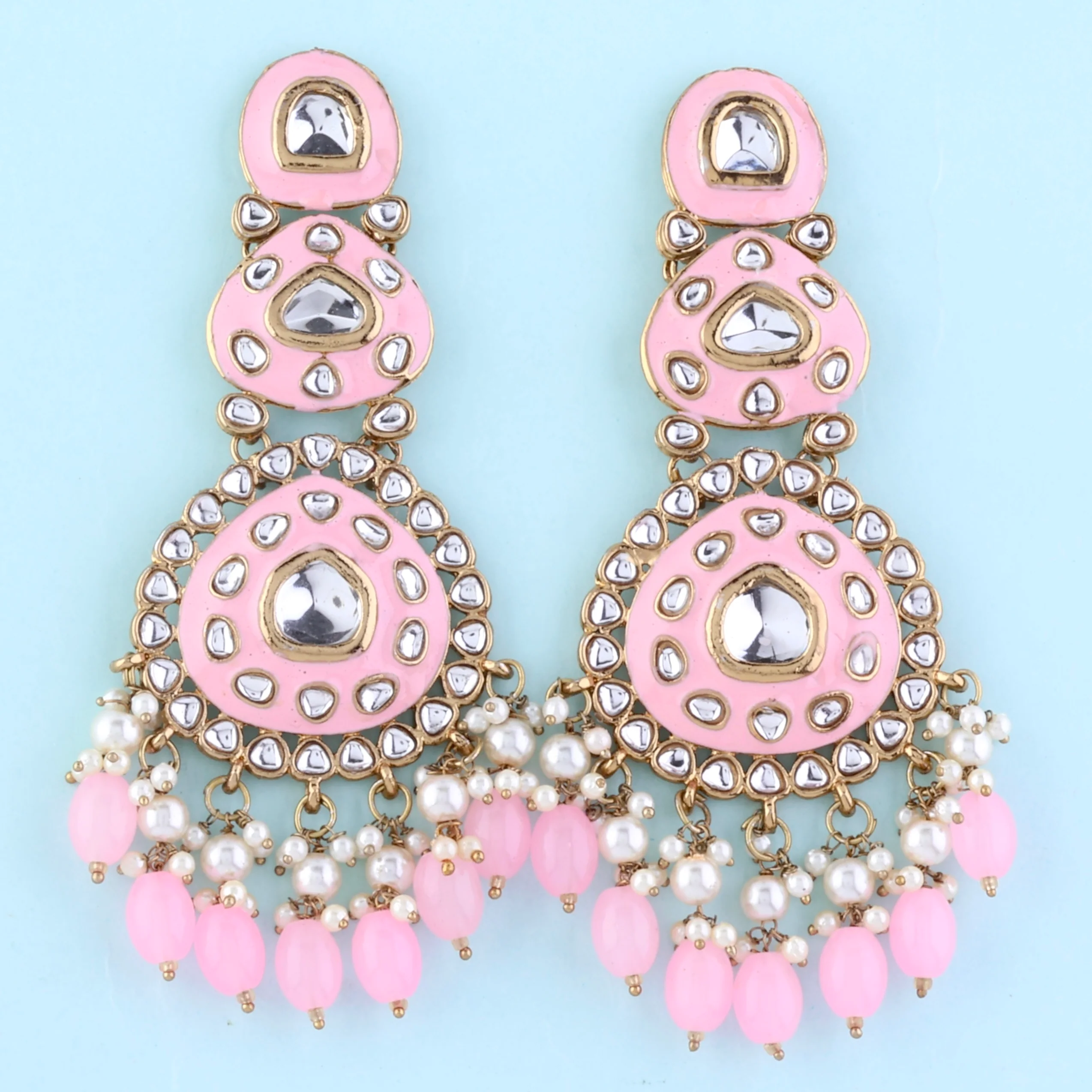 Blush Tisya Meenakari Chandbali - Image 5