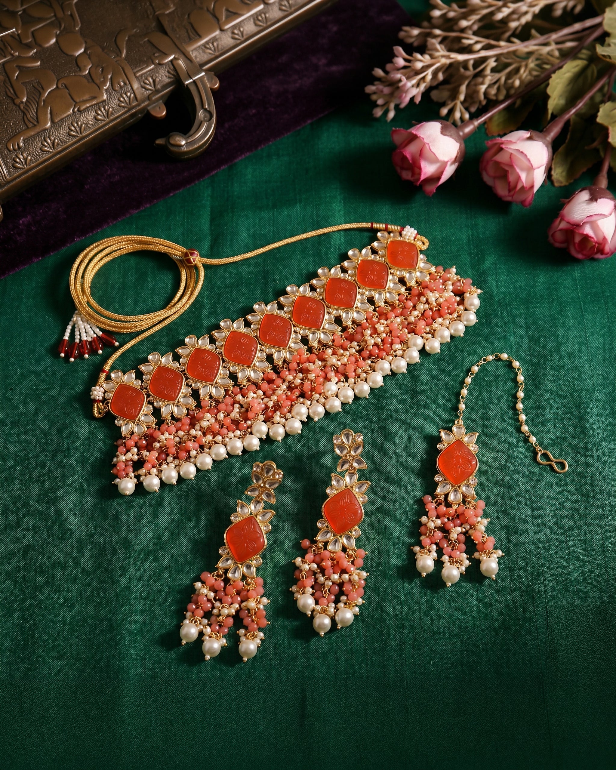 Coral Mirza Choker Set - Image 3