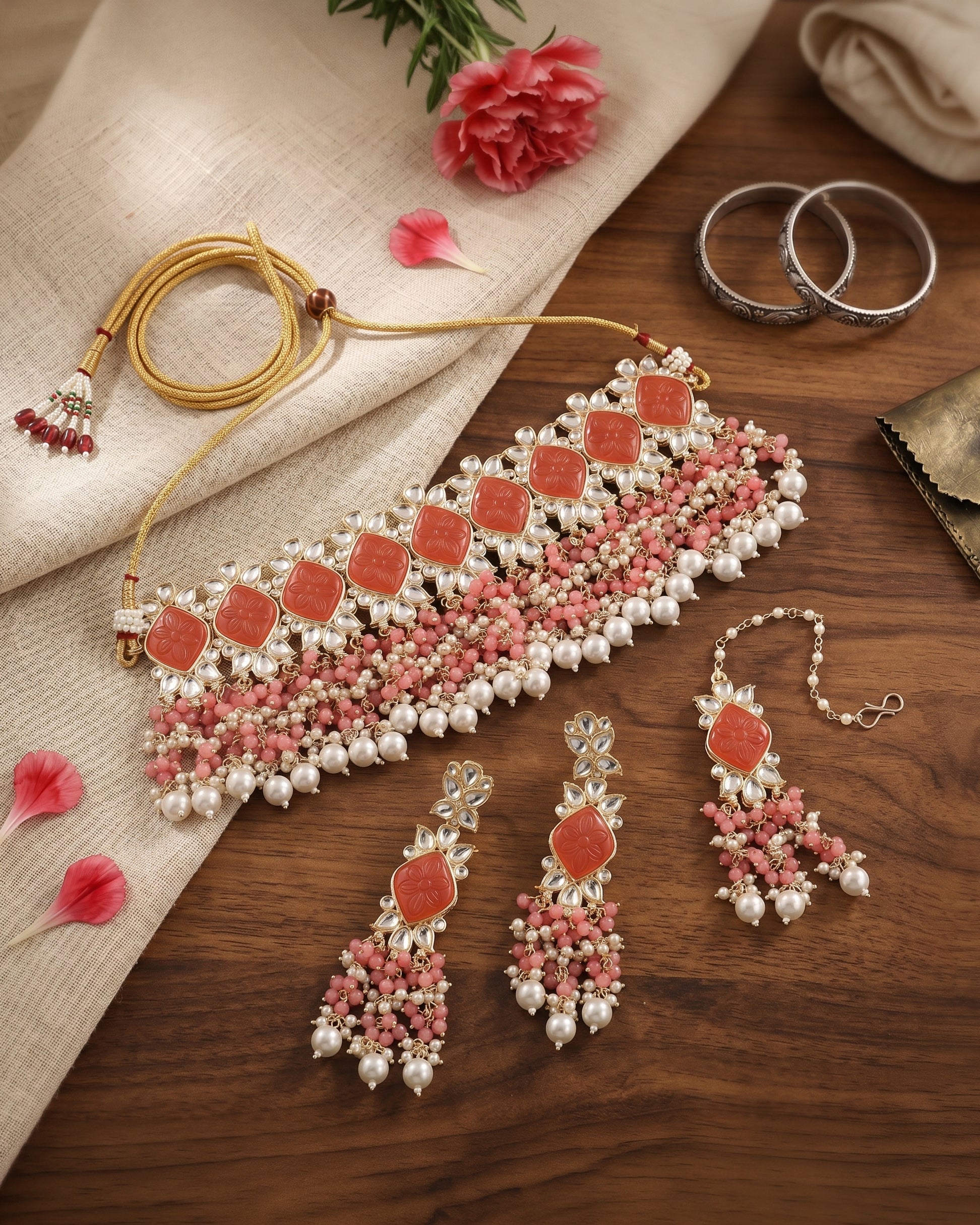 Coral Mirza Choker Set - Image 4