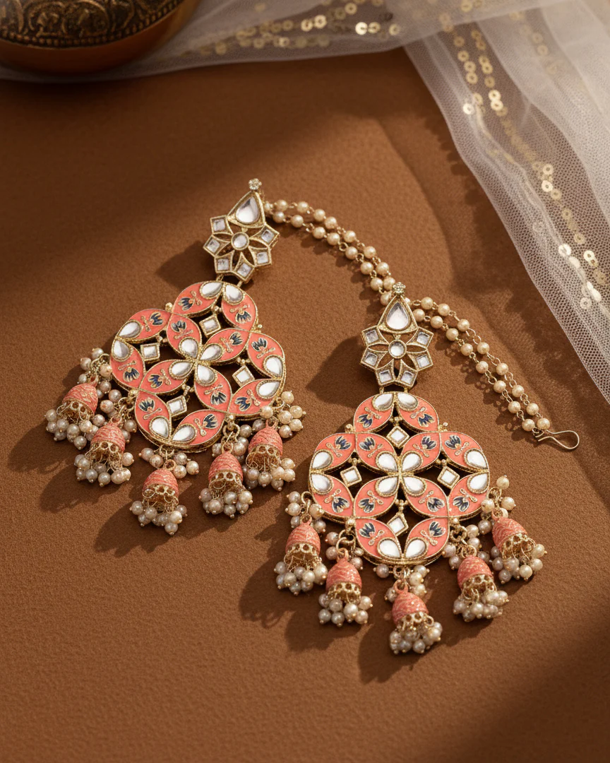 Coral Nyasa Designer Earring with Sahara - Image 4