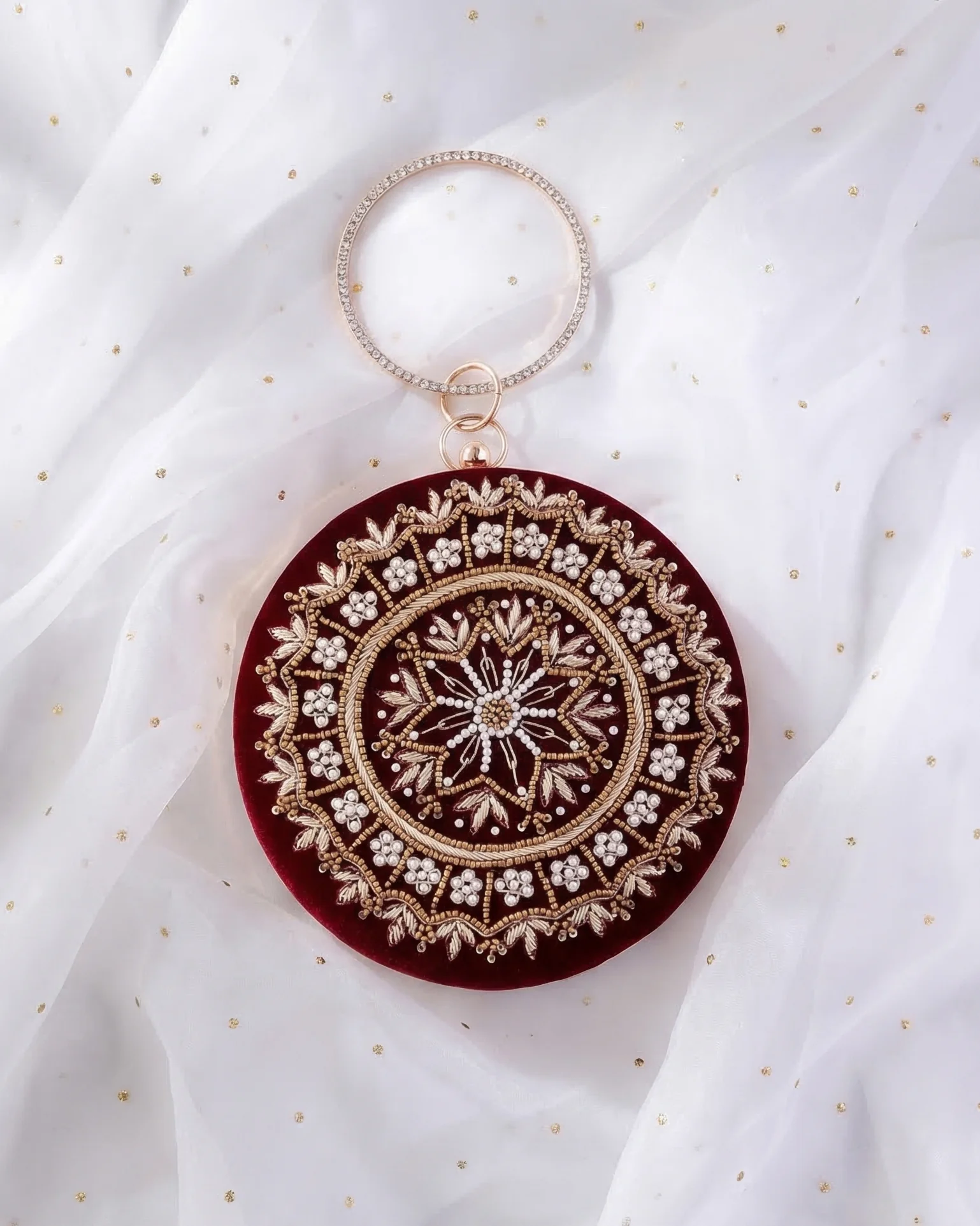 Corey Embroidered Circle Clutch - Image 3