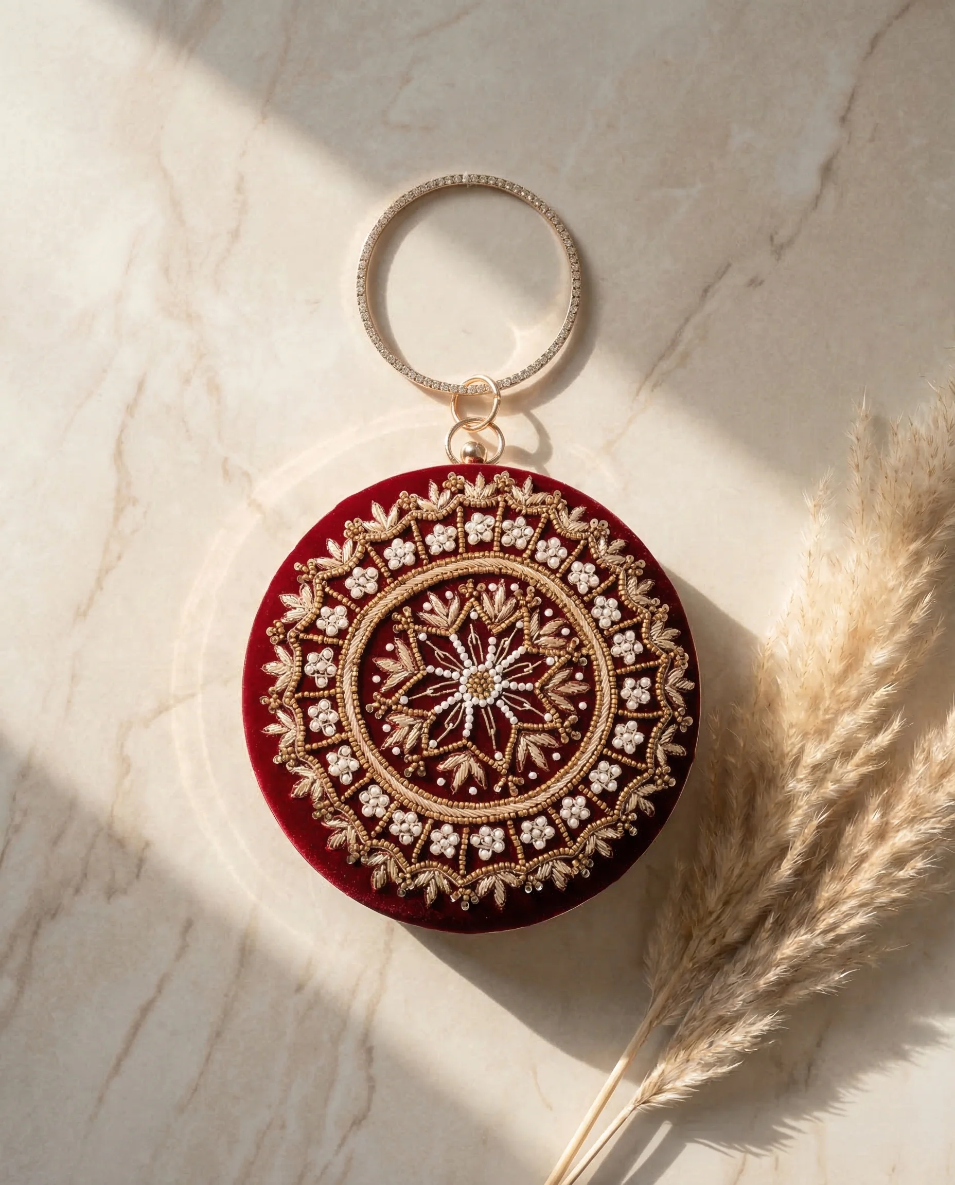 Corey Embroidered Circle Clutch - Image 4