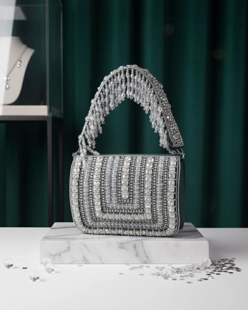 Diana Rhinestone Flap Clutch - Image 10