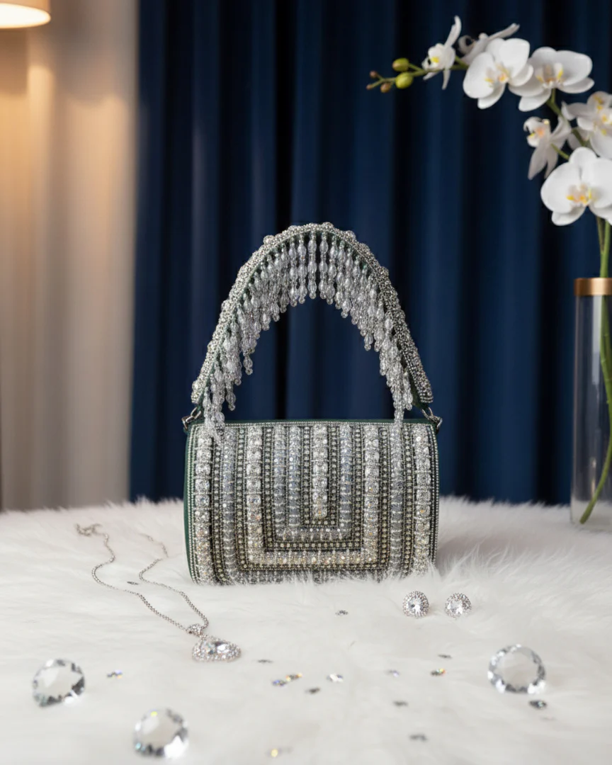 Diana Rhinestone Flap Clutch - Image 7