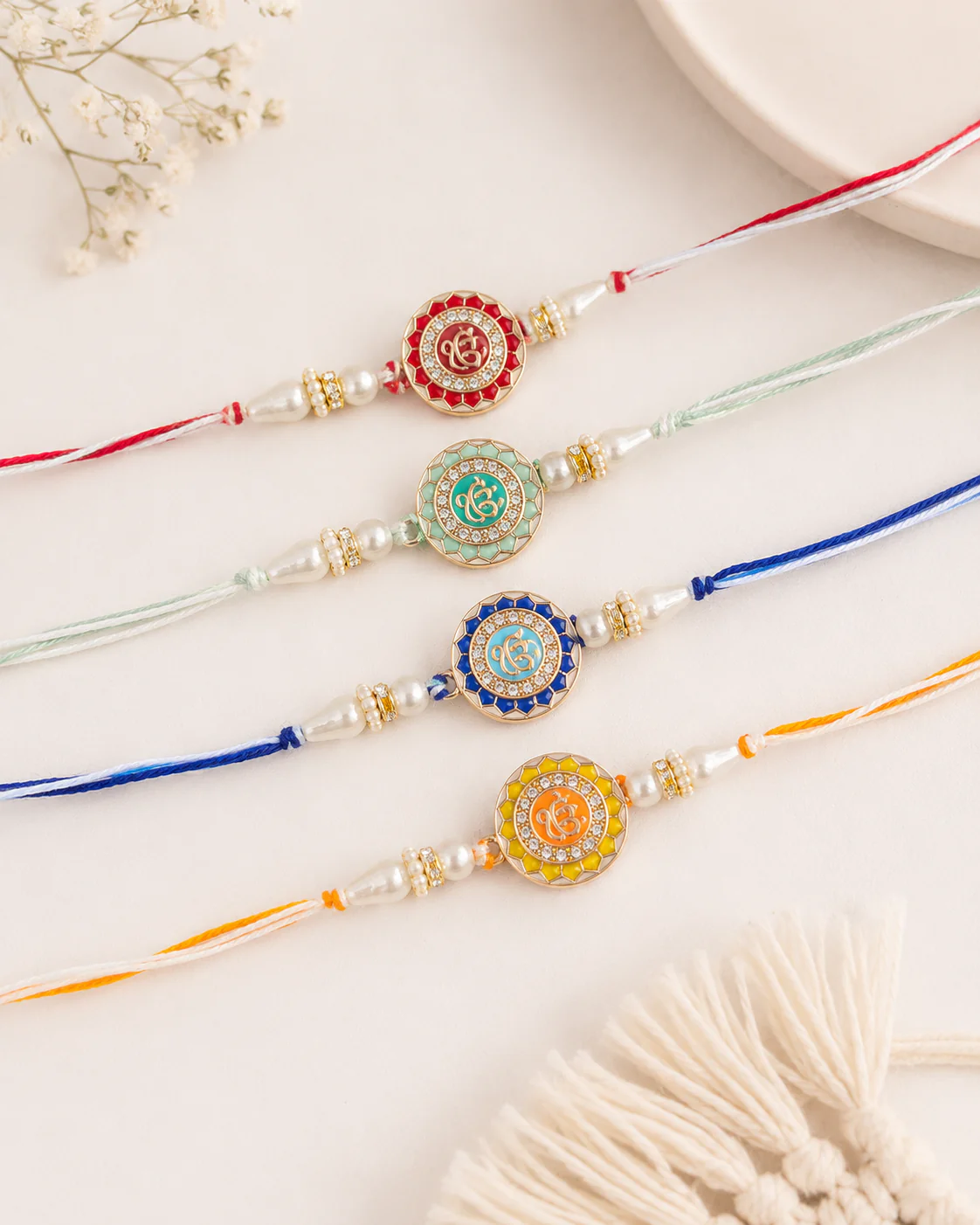 Pack of 4 Ek Onkar Rakhi Set For Brother | Tilak Set Included - Image 2