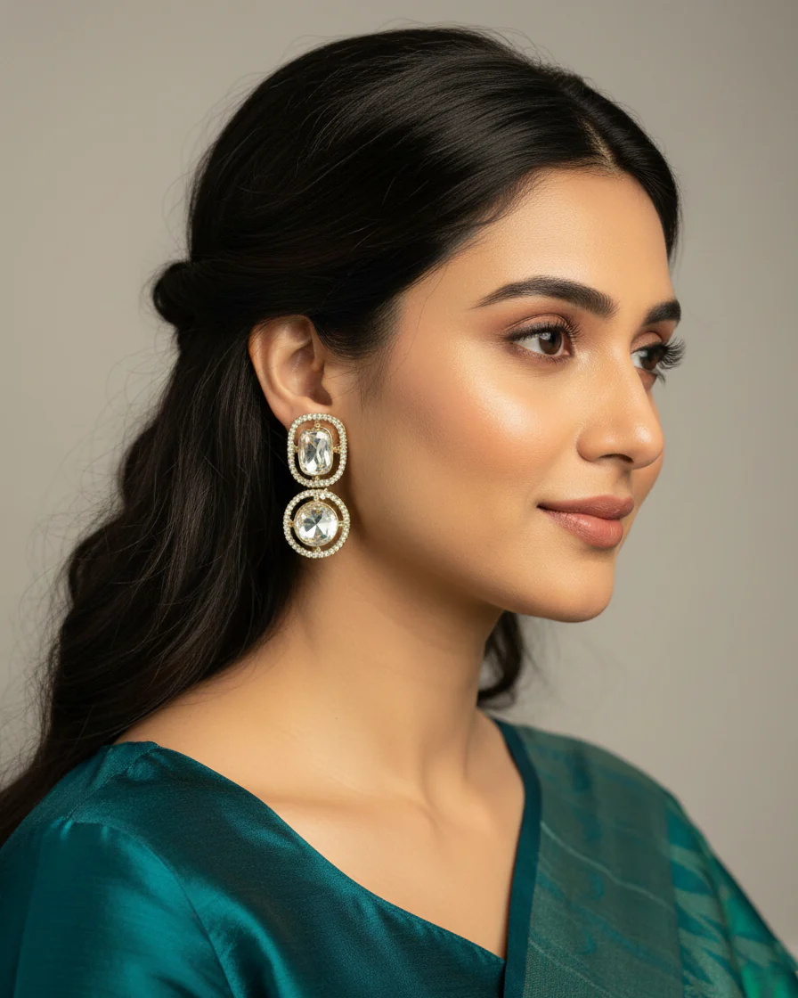 Ekta Polki Dupe Earring - Image 3
