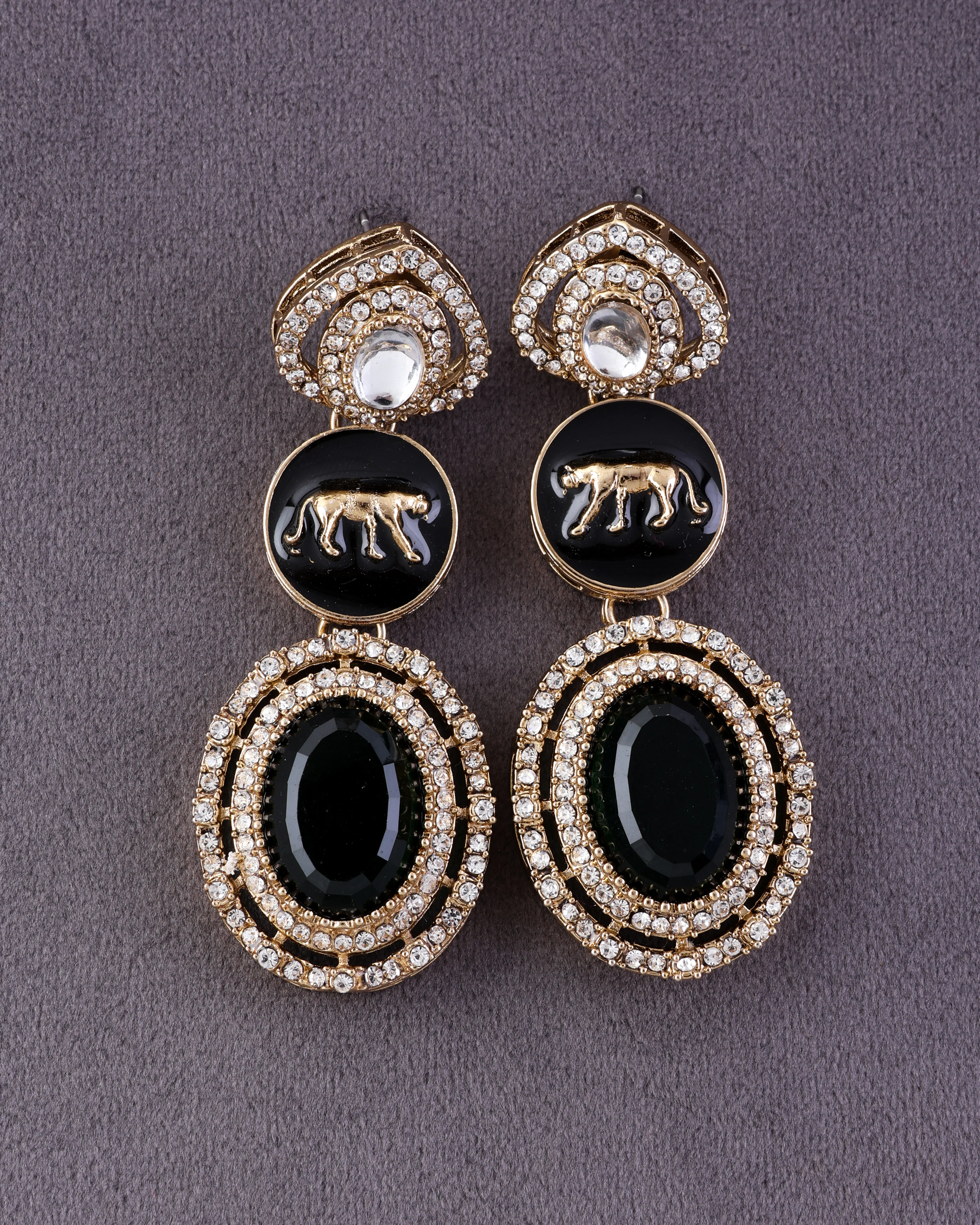Emerald Iravya Premium Designer Zircone Polki Dupe Earring - Image 3