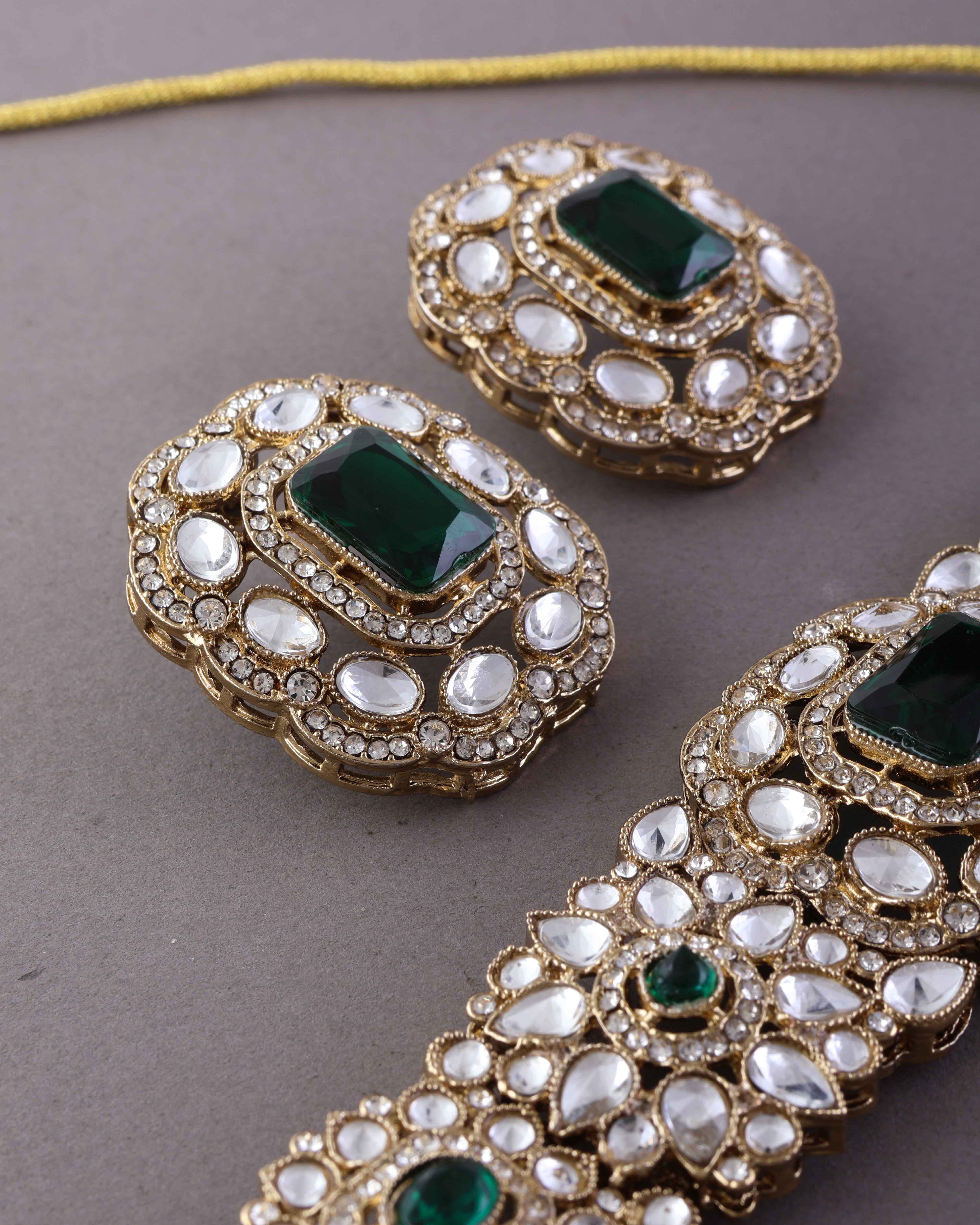 Emerald Gunveen Choker Necklace Earring - Image 6