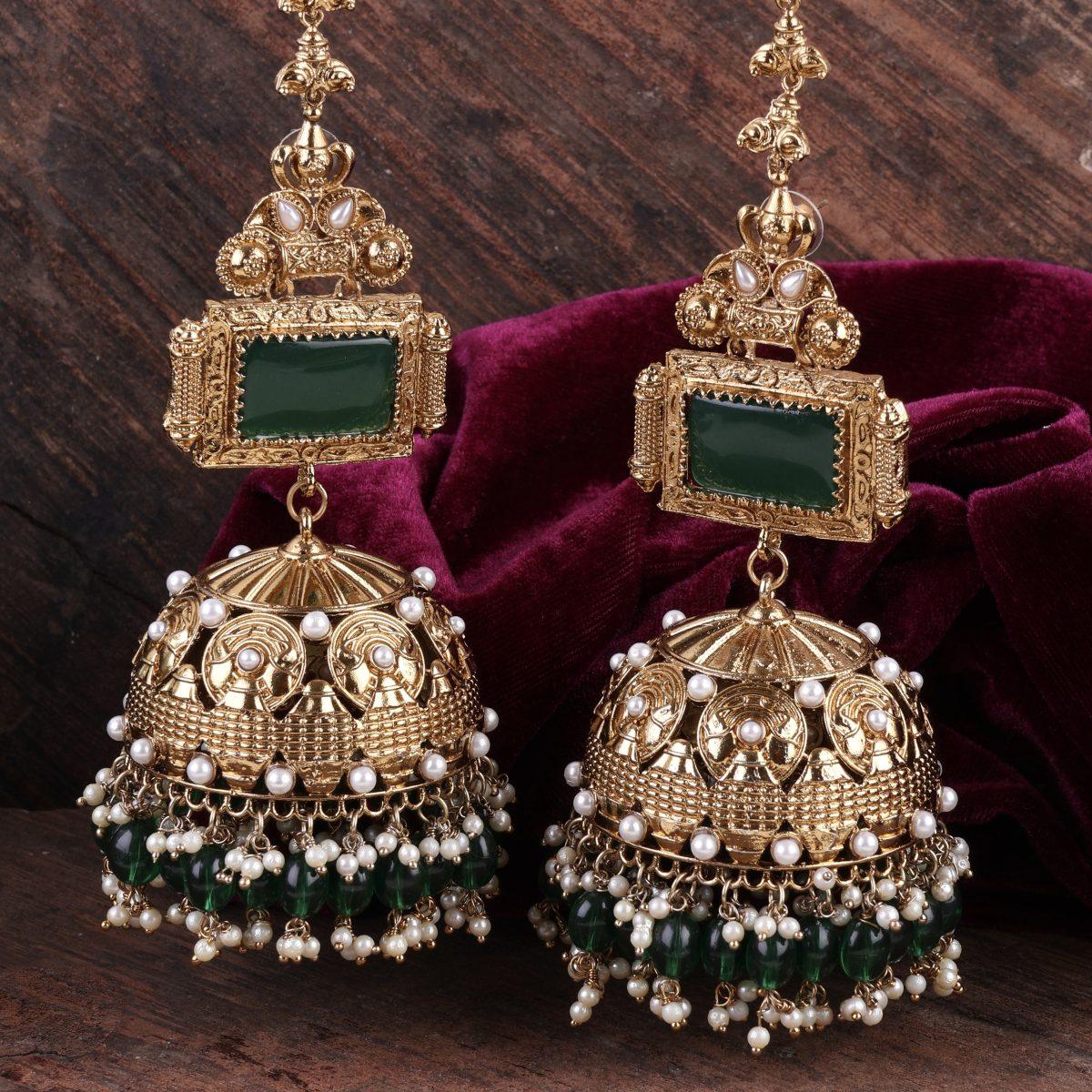 Emerald Jhankaar Statement Jhumka - Image 2