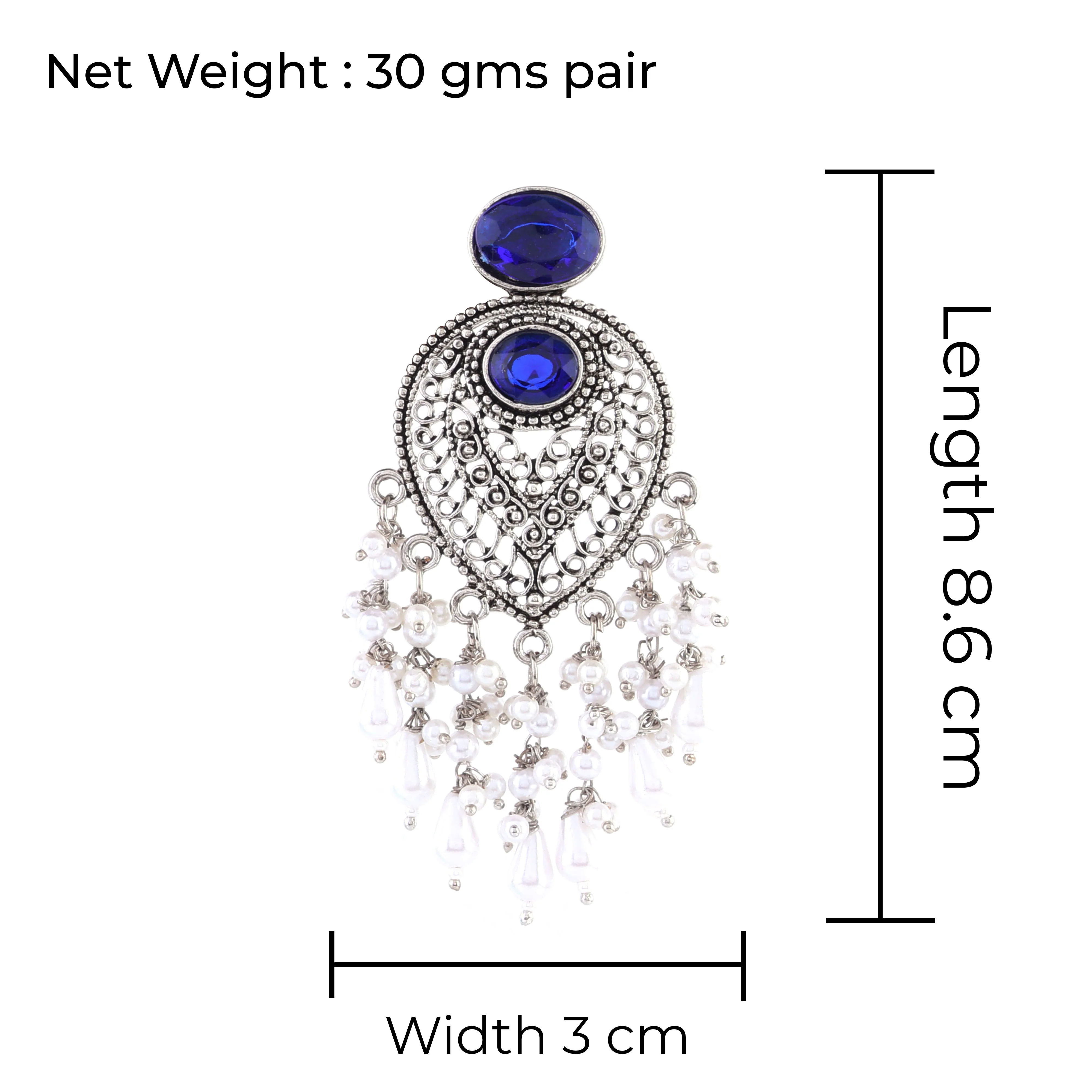 Blue Girisha Boho Pearl Earring - Image 3