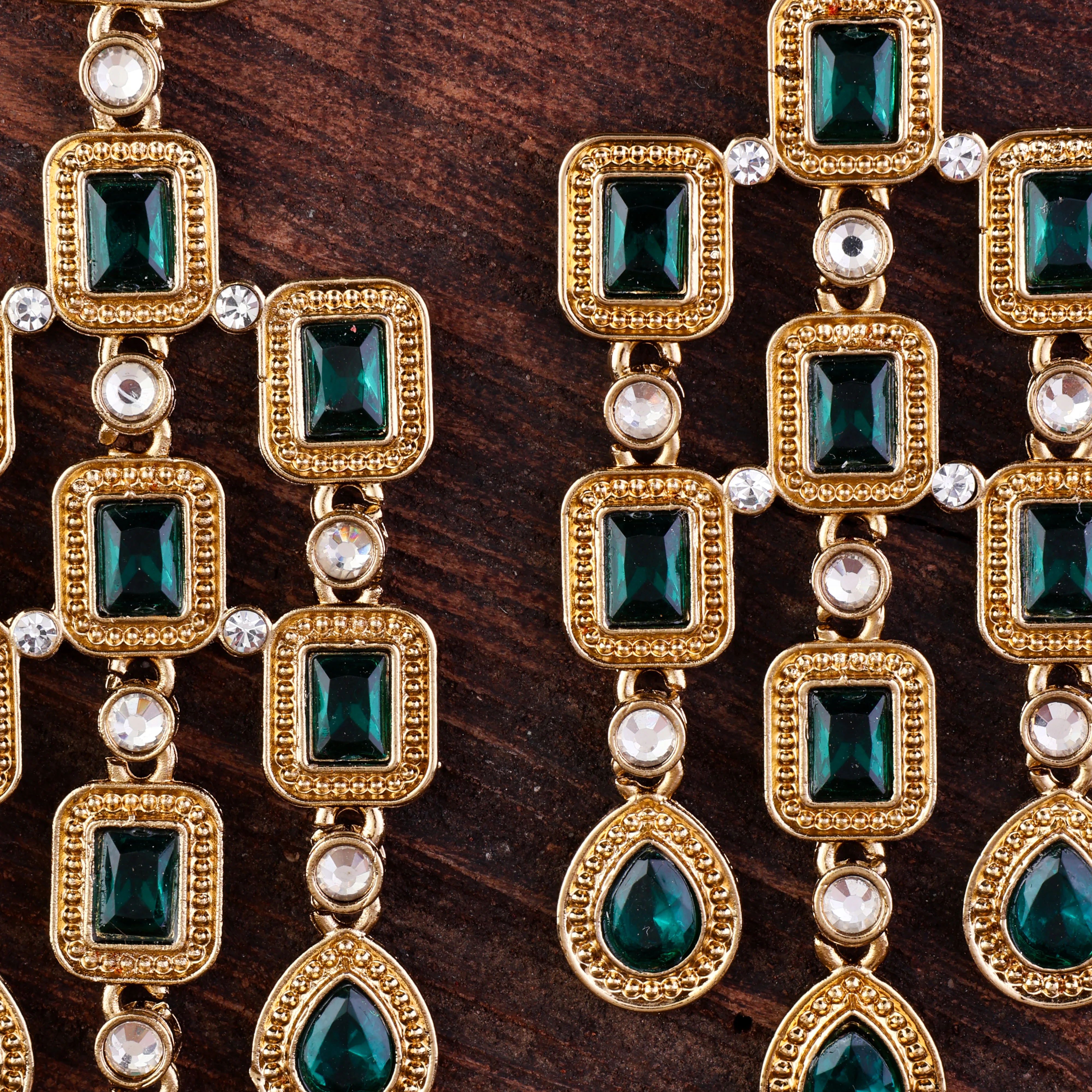 Green Anshita Gold Designer Earring - Image 3