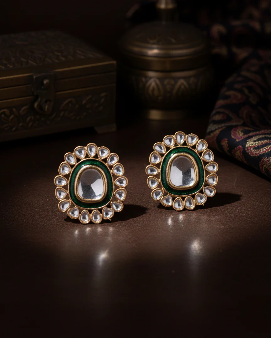 Green Dev kundan Stud