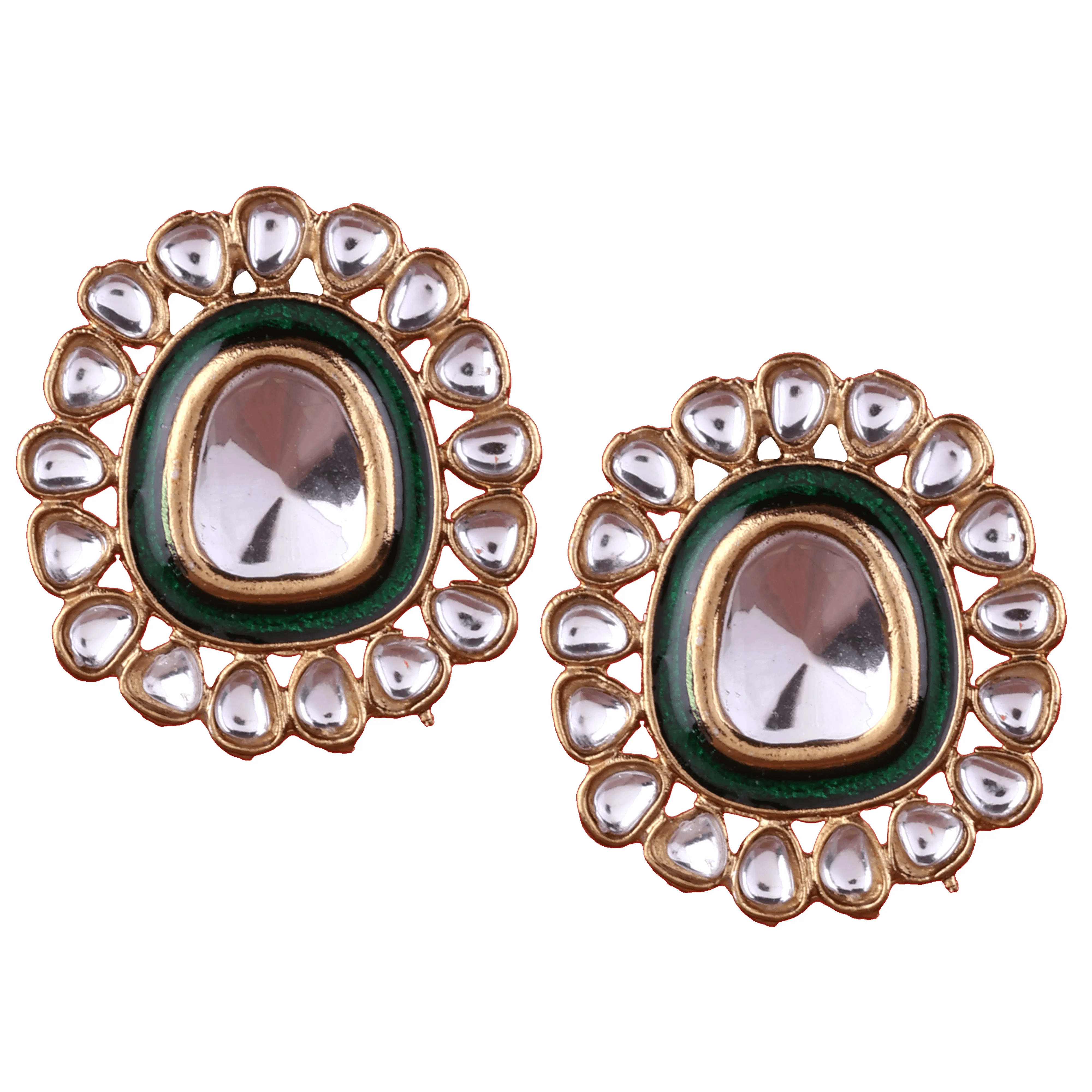 Green Dev kundan Stud - Image 5
