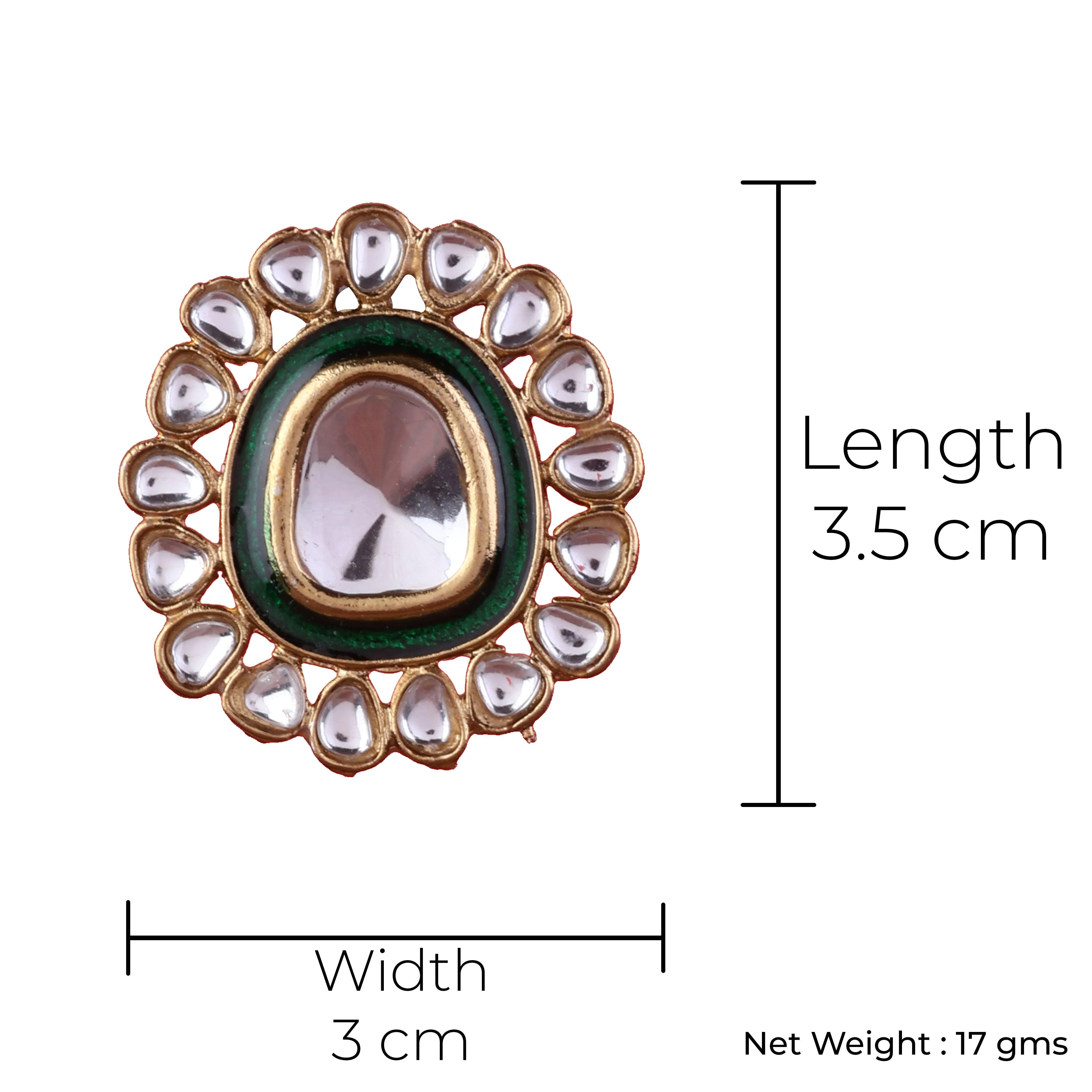 Green Dev kundan Stud - Image 7