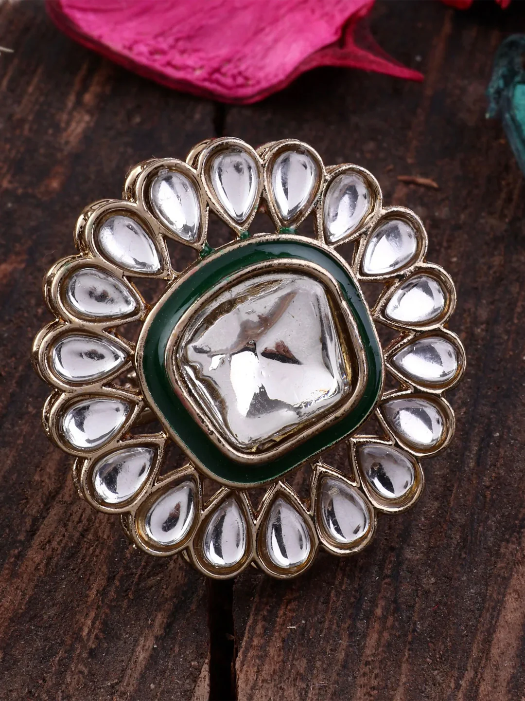 Green Lata Ethnic Ring - Image 2