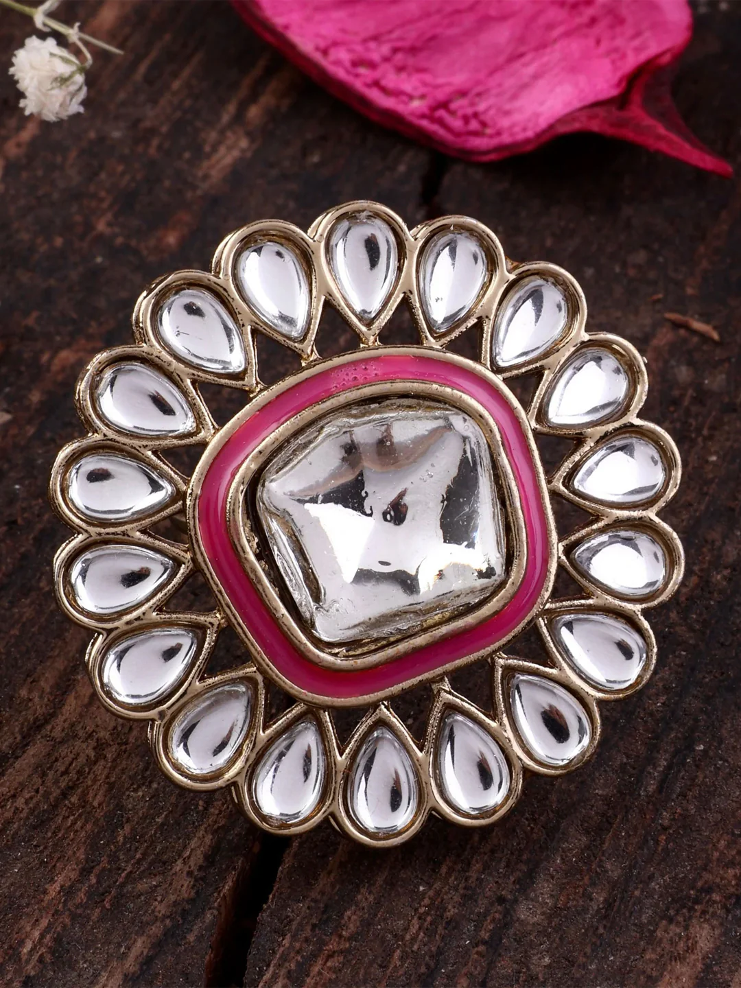 Pink Lata Ethnic Ring - Image 2