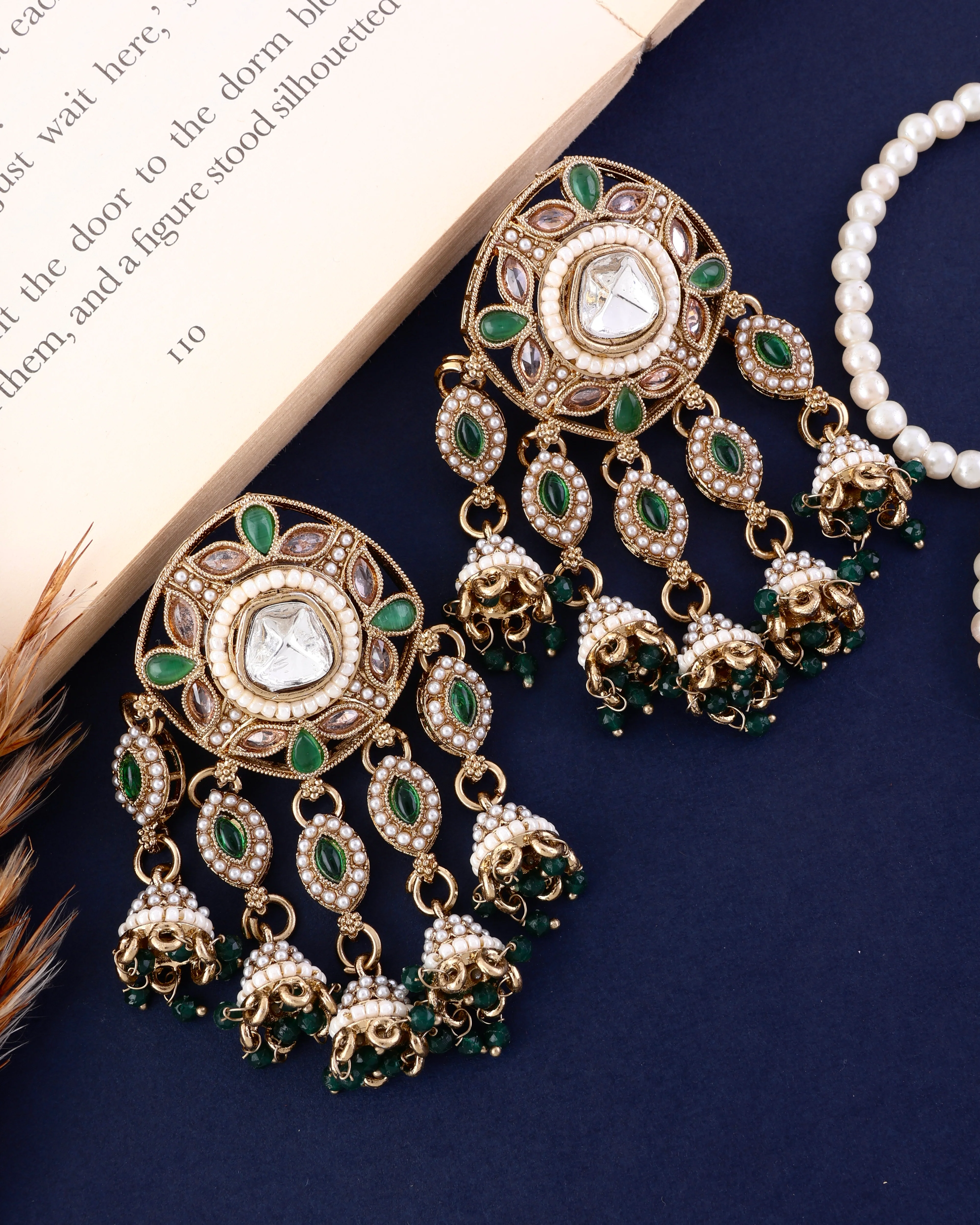 Green Mahnoor Designer Earring - Image 3