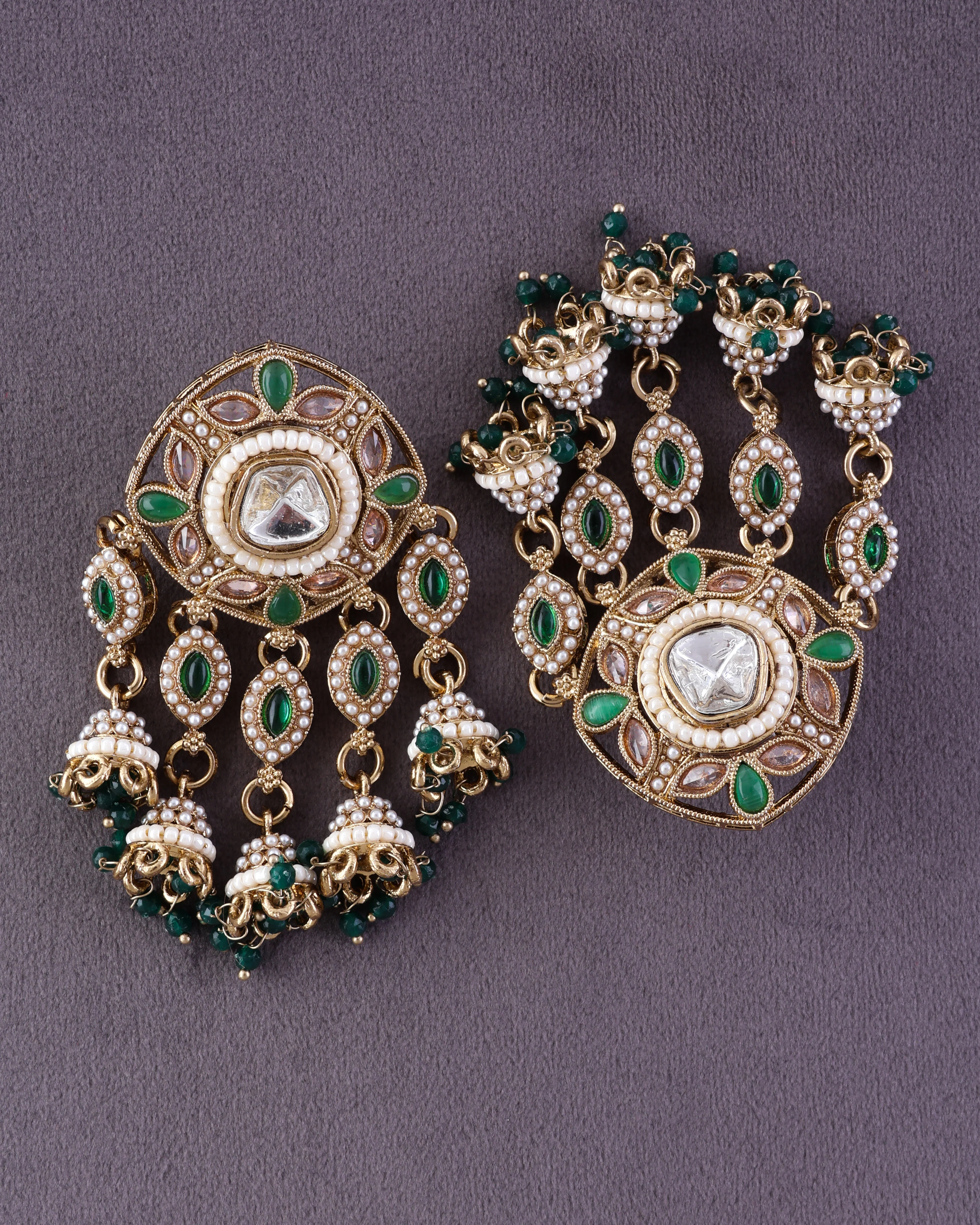 Green Mahnoor Designer Earring - Image 4