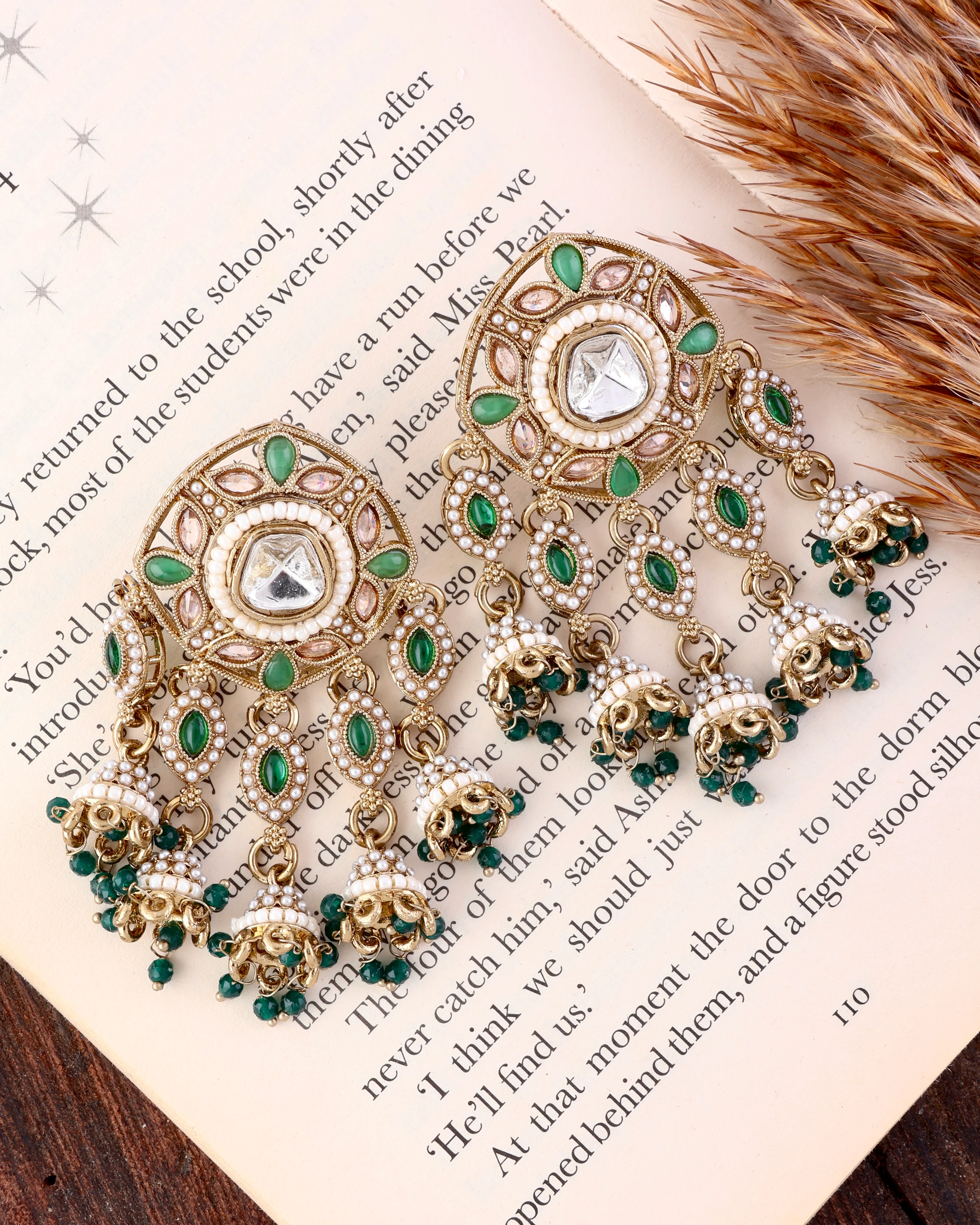 Green Mahnoor Designer Earring - Image 5