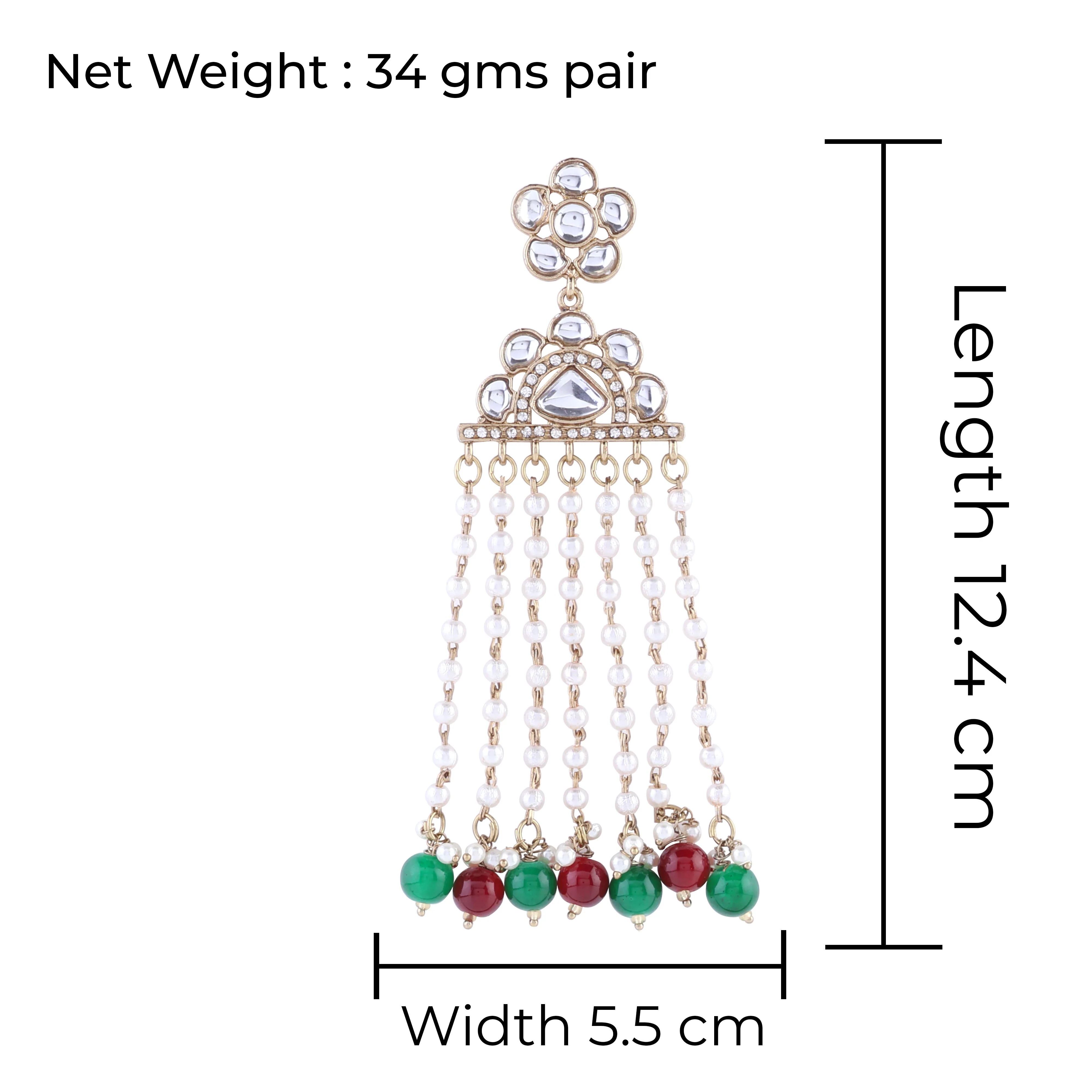 Green Maroon Shrusti Designer Earring - Image 3