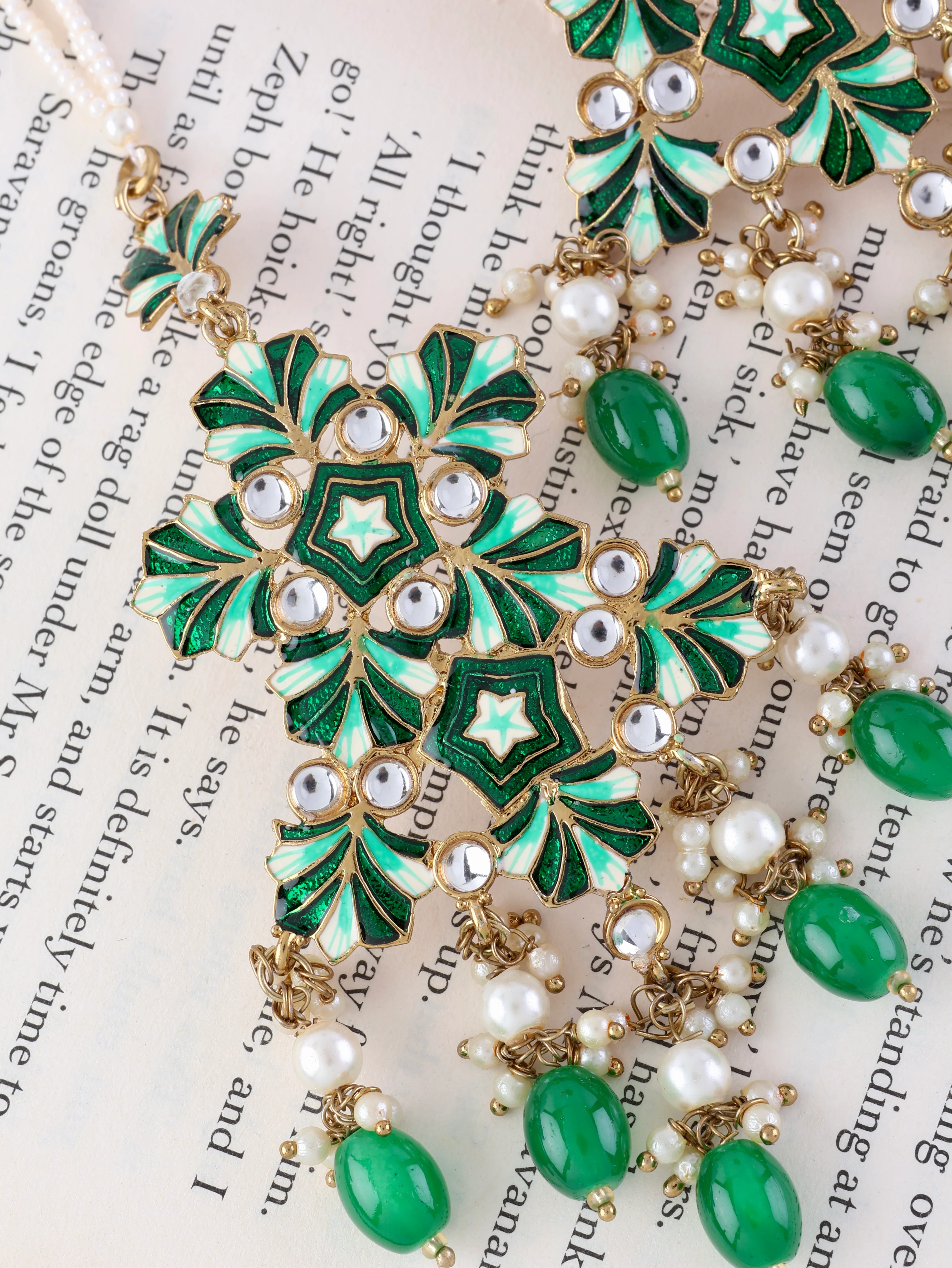 Dark Green Ragini Designer Earring With Sahara - Image 2
