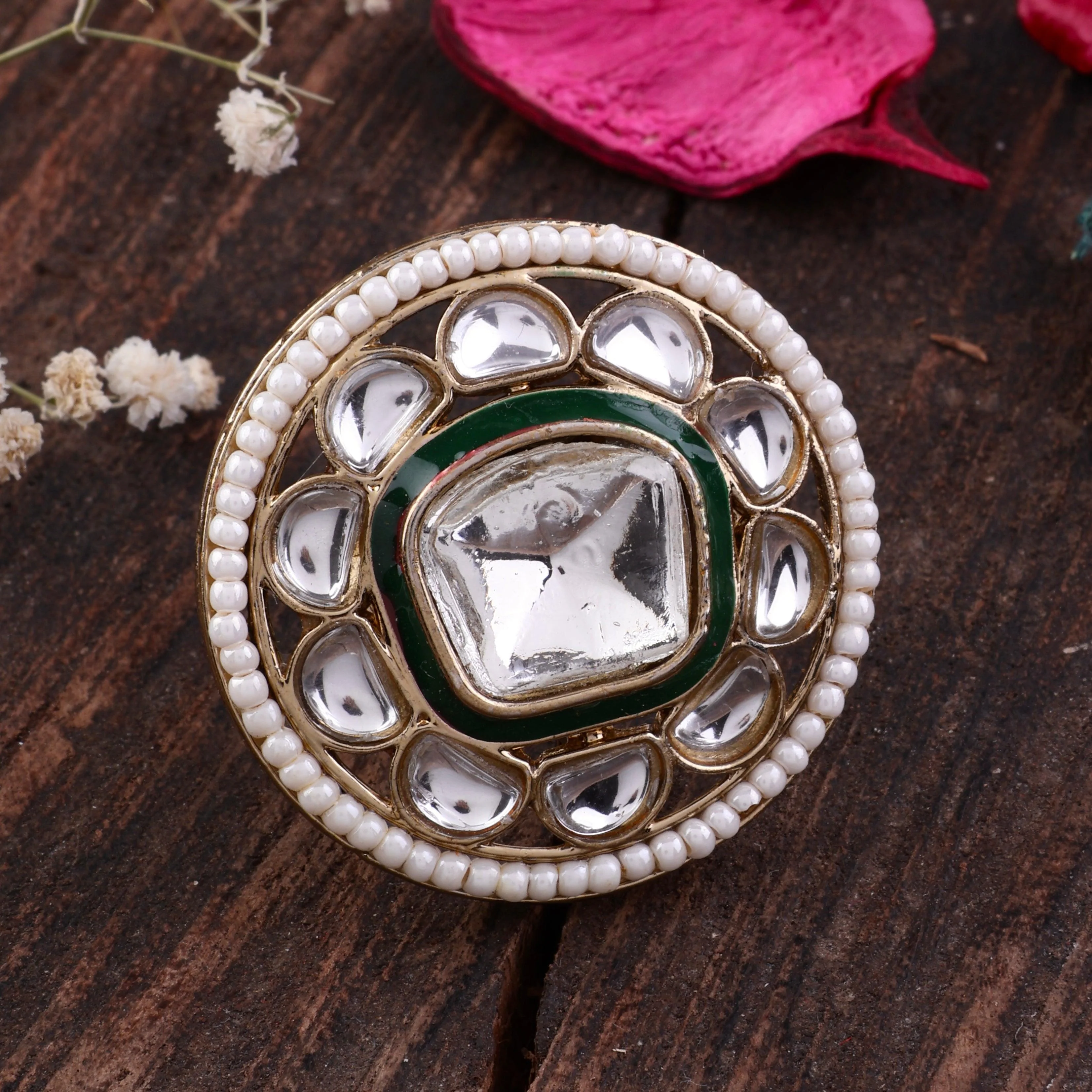 Green Ritu Ethnic Ring - Image 2