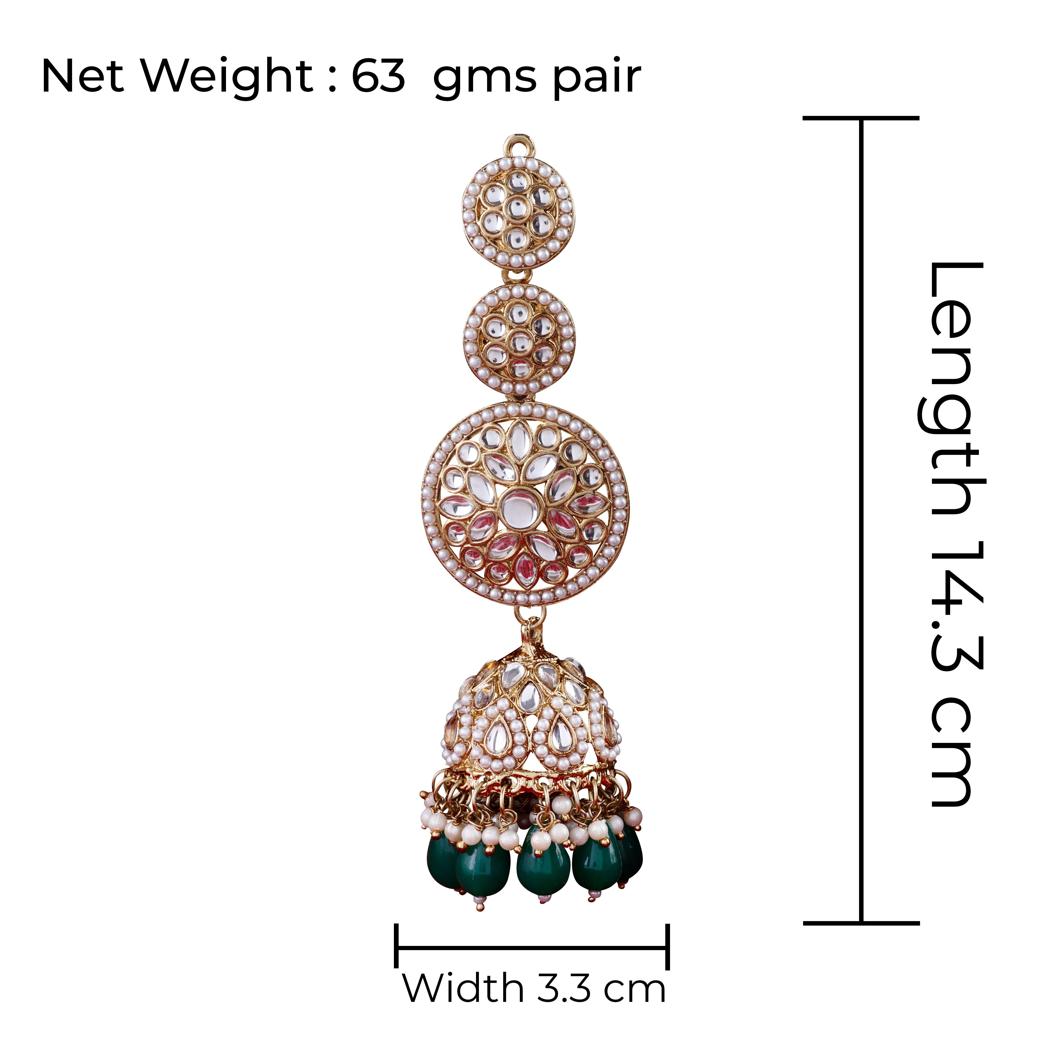 Green Rukhsar Statement Jhumka - Image 5