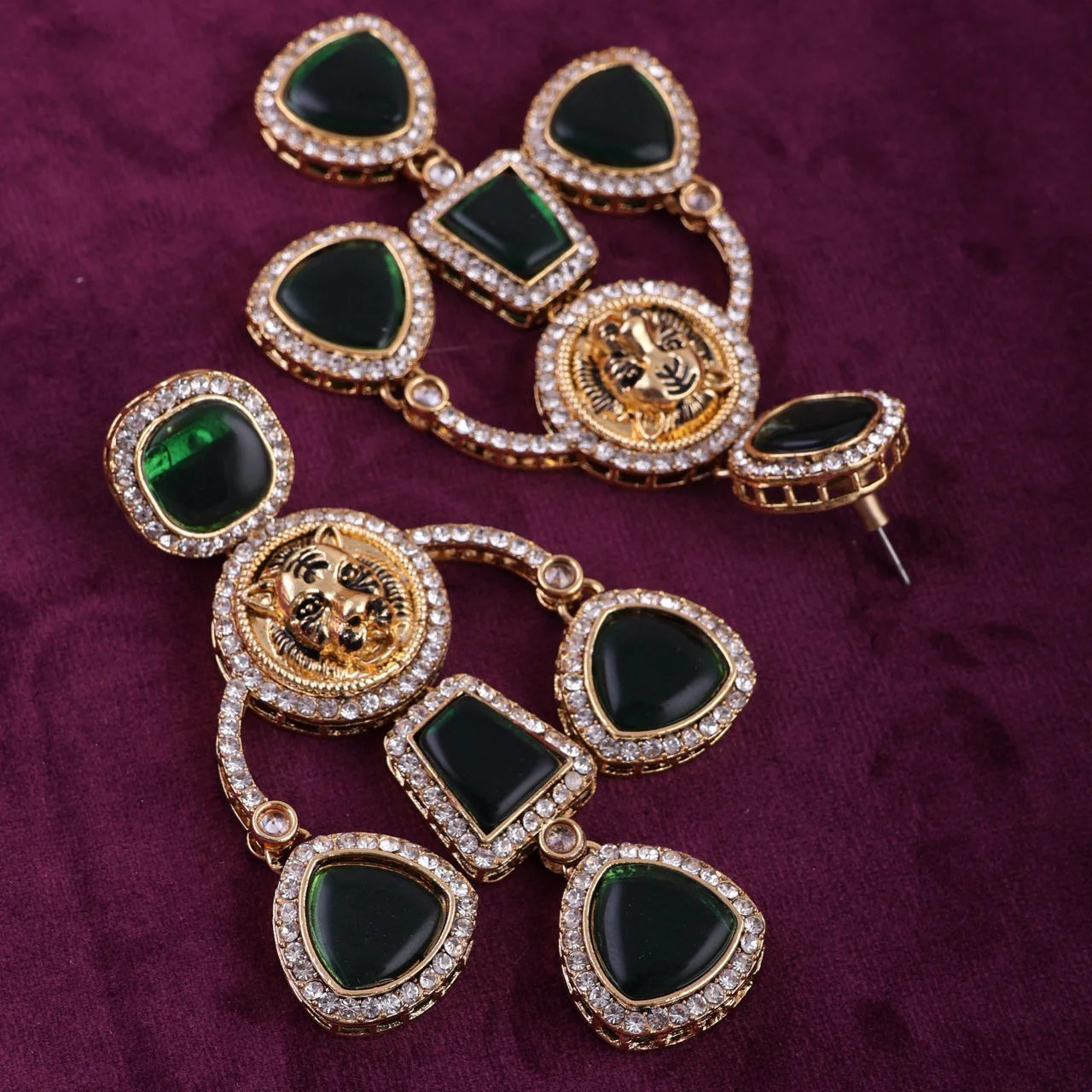 Anaya Green Sabya Designer Earring - Image 5